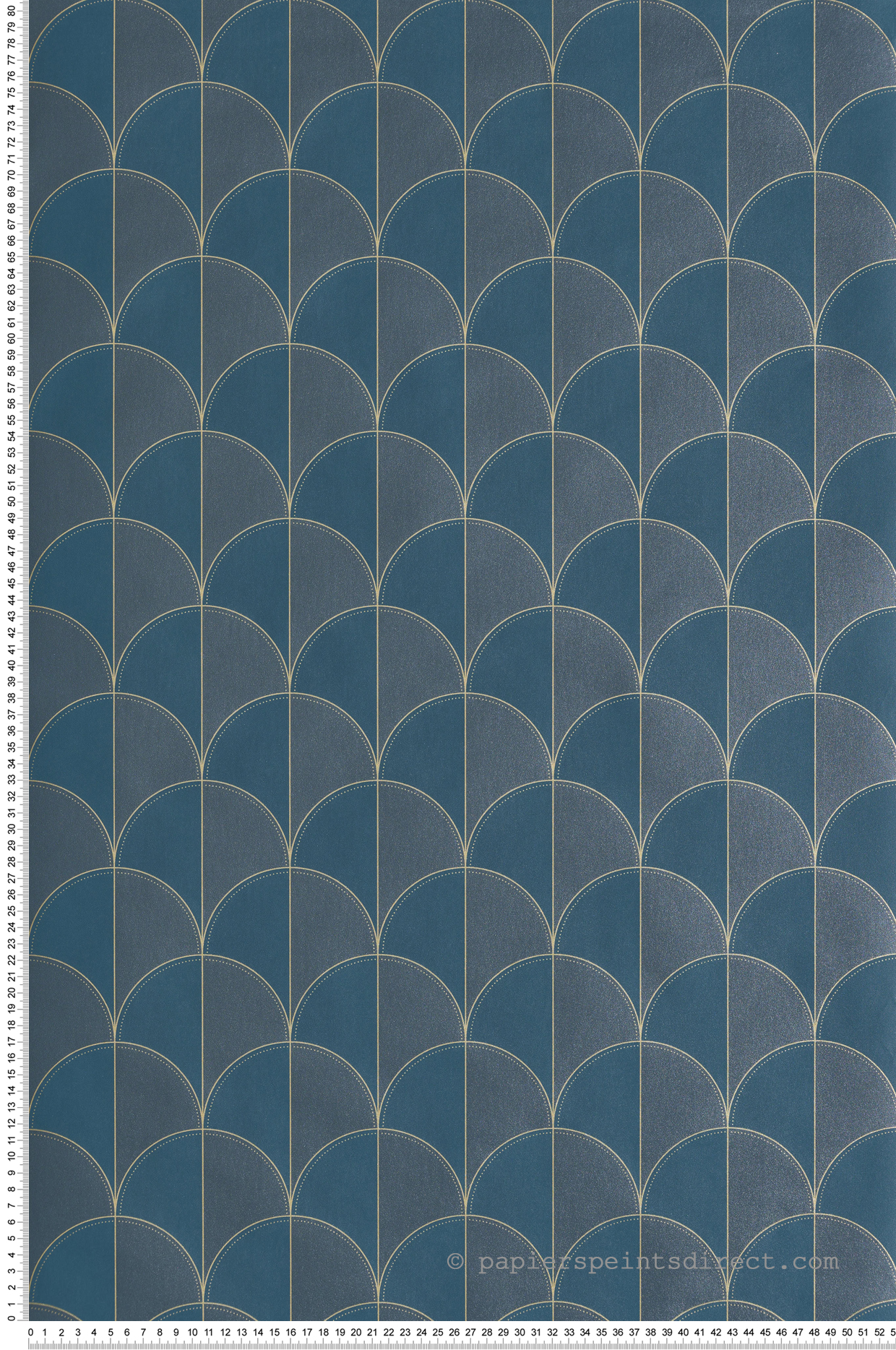 Papier peint Palmette Mariette bleu nuit doré - Maison Siméon de Casélio | Réf. MSI107416131