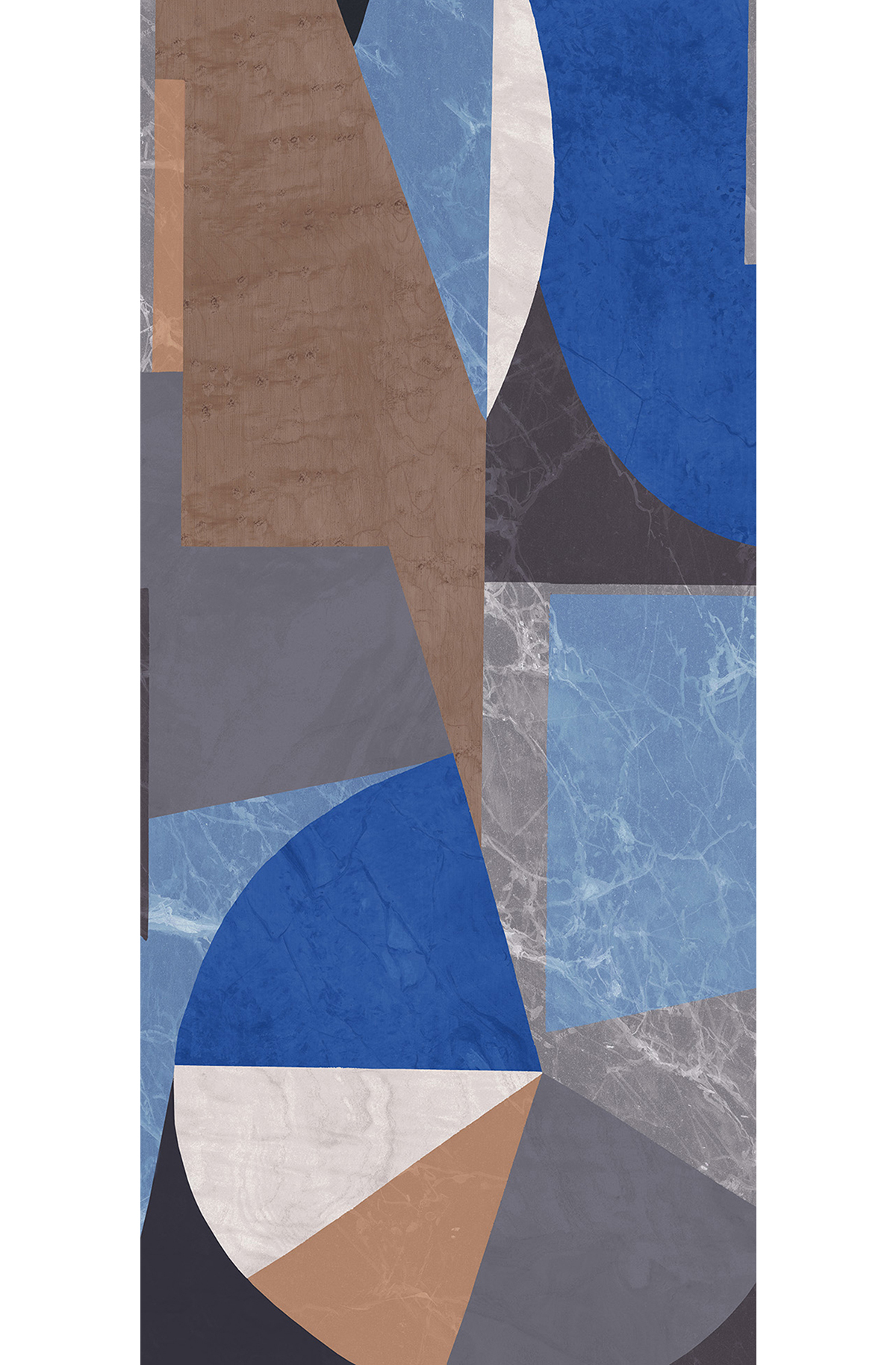 Papier peint panoramique Géométrique Pierre Palazzi bleu - A H260 - Rock de Masureel | Réf. MAS-DGROC1041-260