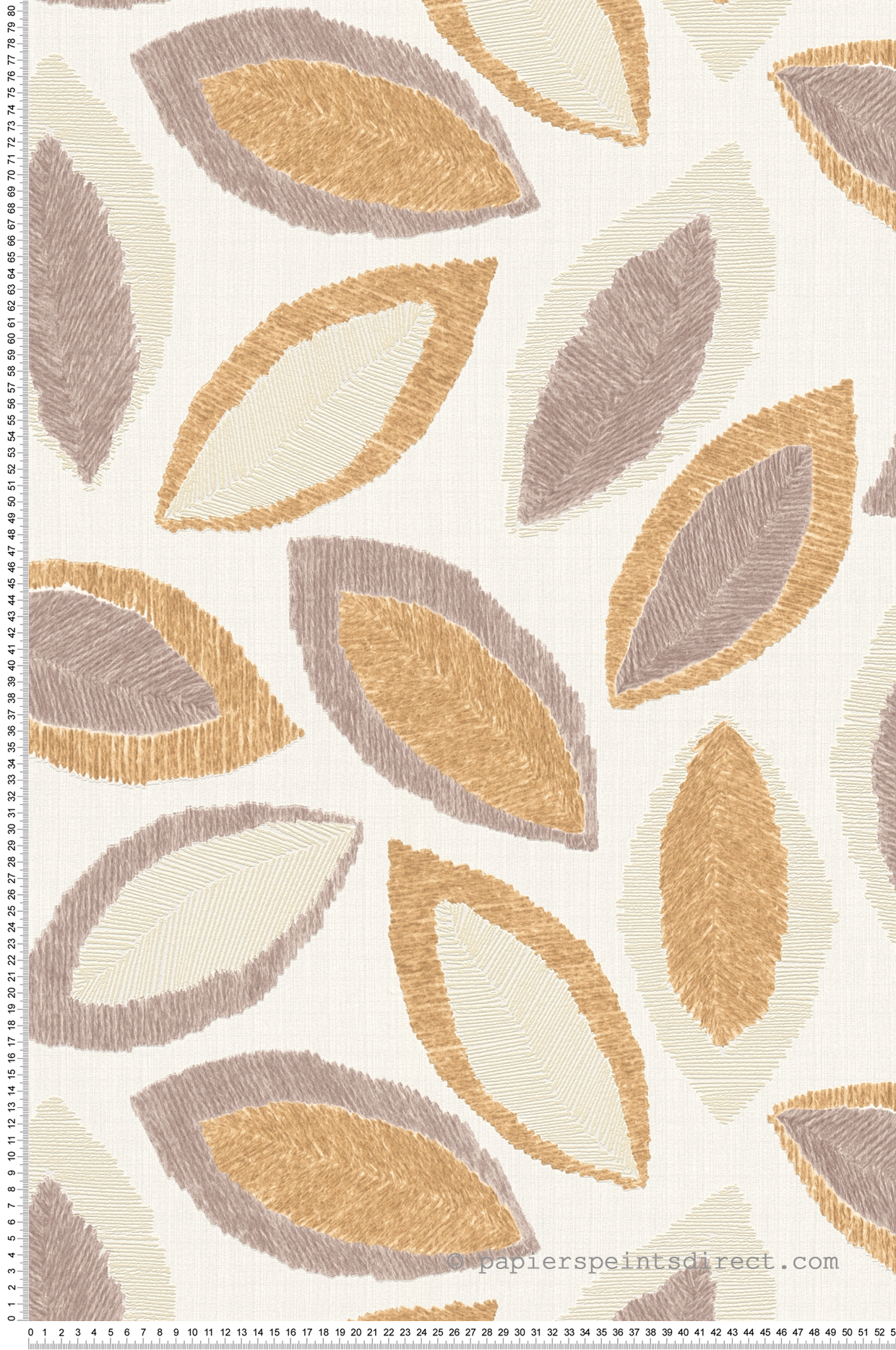 Papier peint Feuille Craft caramel marron - Abaca de Lutèce | Réf. LTC-51232807