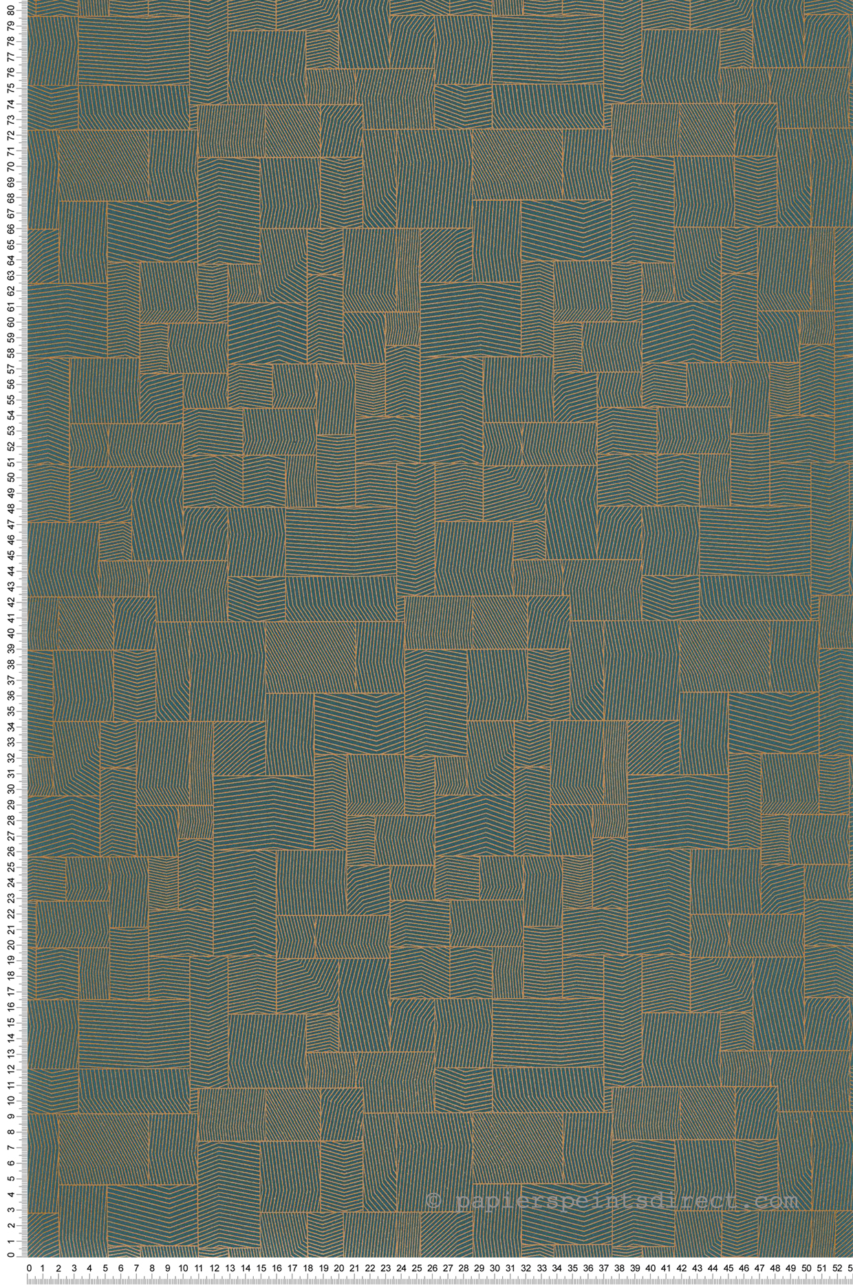 Papier peint Kensai bleu canard doré - Kyoto de Casadéco | Réf. KYTO88766755