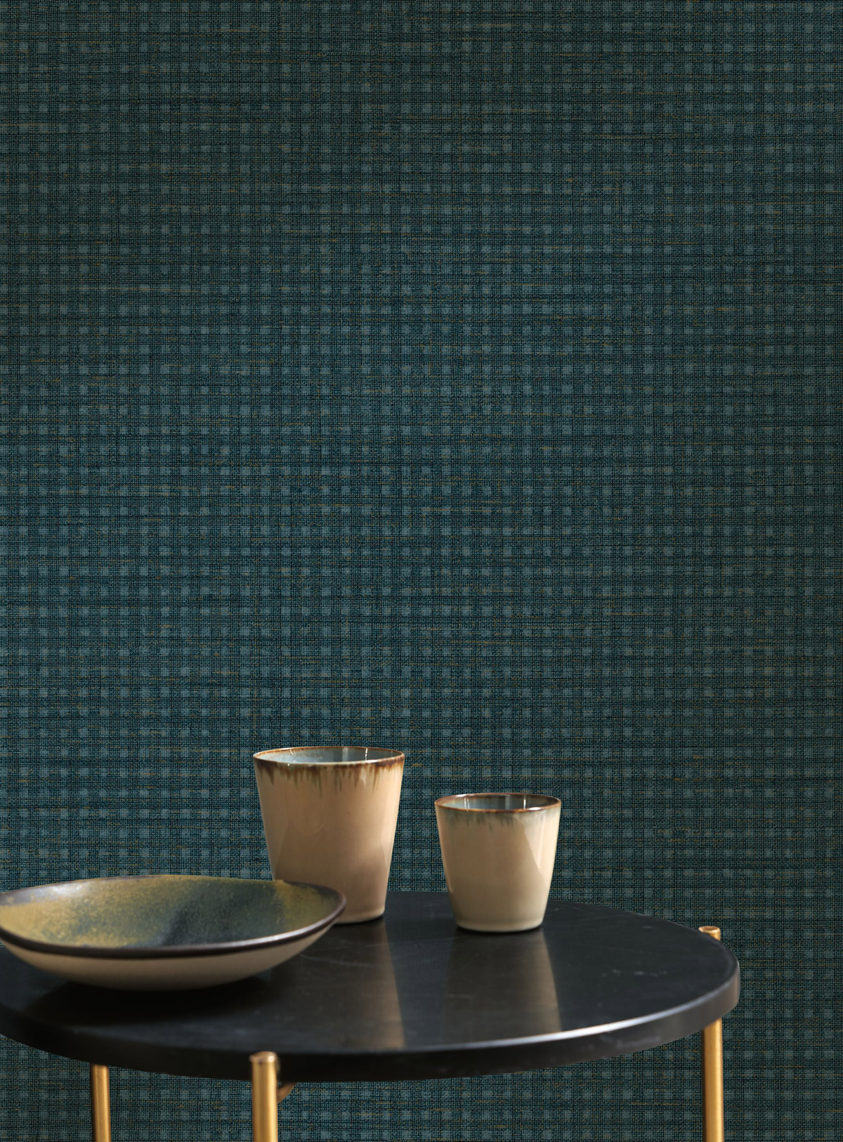 Papier peint Vichy Délicat Jude bleu jean - Carnaby Street de Casadéco | Réf. CARN200559726