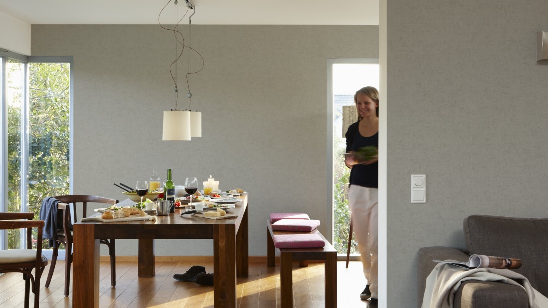 Papier peint Long Island mastic paillette - Titanium AS Création | Réf. SP03327