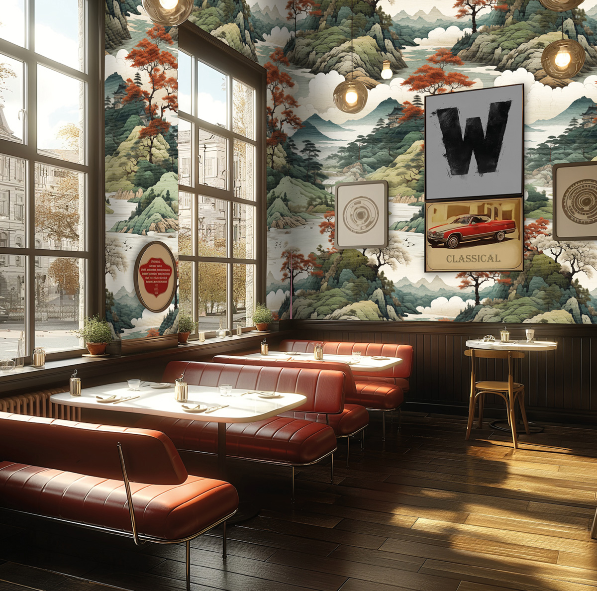 Papier peint panoramique Japonais Misty Mountains - Metropolitan Stories 4 Hot Spots d'A.S. Création AMB1| Réf. AS-790154