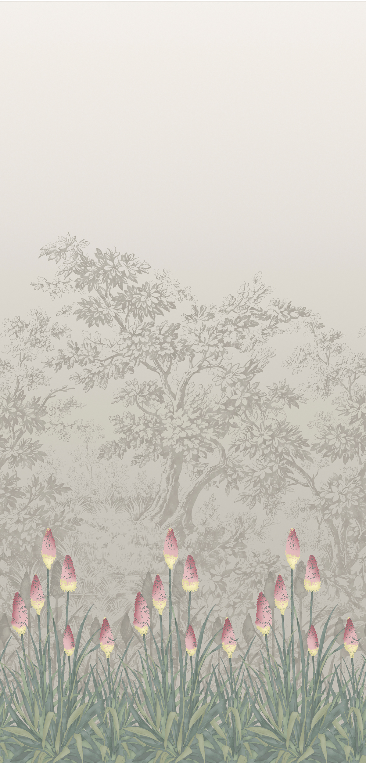 Papier peint Upper Brook St. Gris - Papier peint London Wallpapers IV de Little Greene