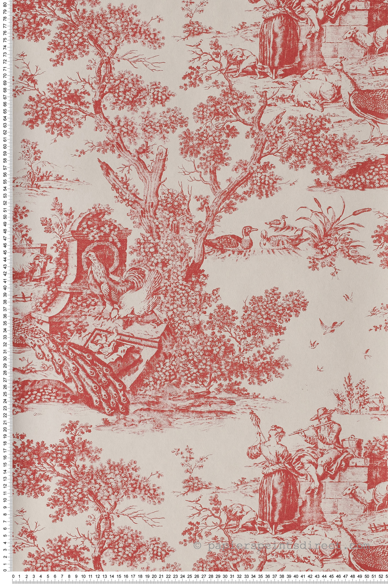 Paon rouge - Collection Fontainebleau de Casadéco