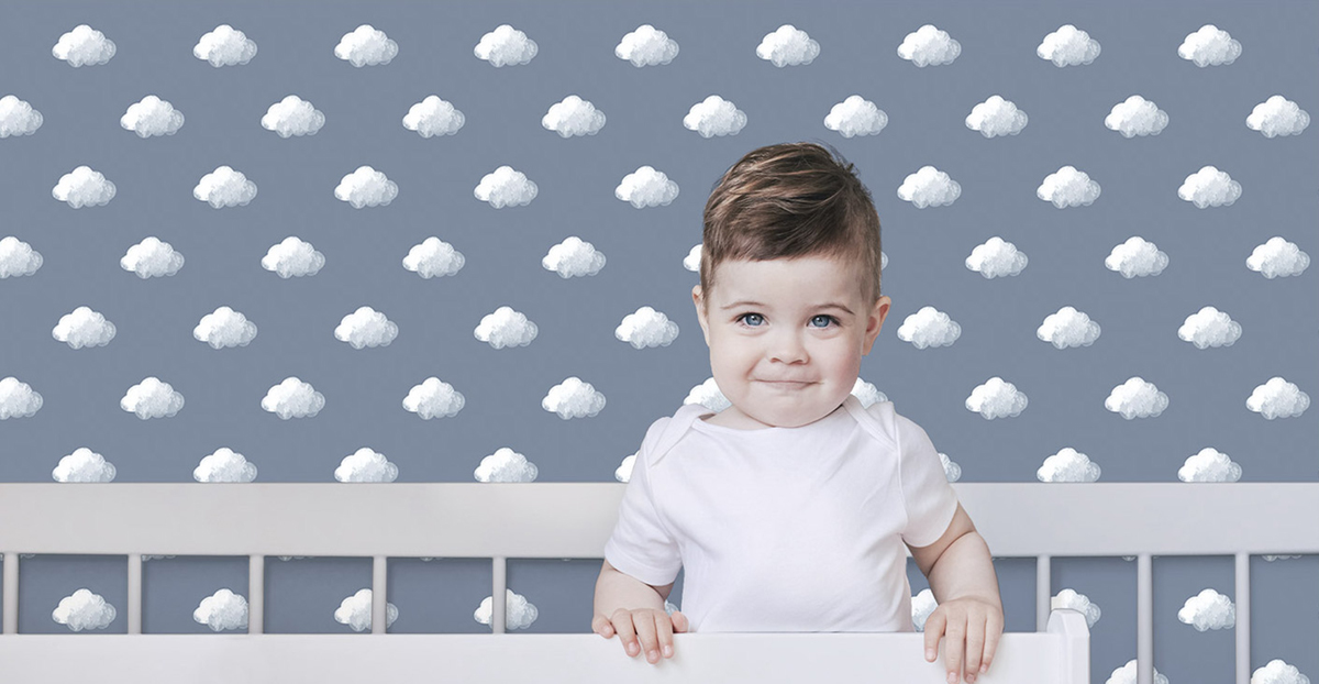 Papier peint Enfantin Nuages bleu horizon - Babyland 2 de Lutèce | Réf. LTC-14833