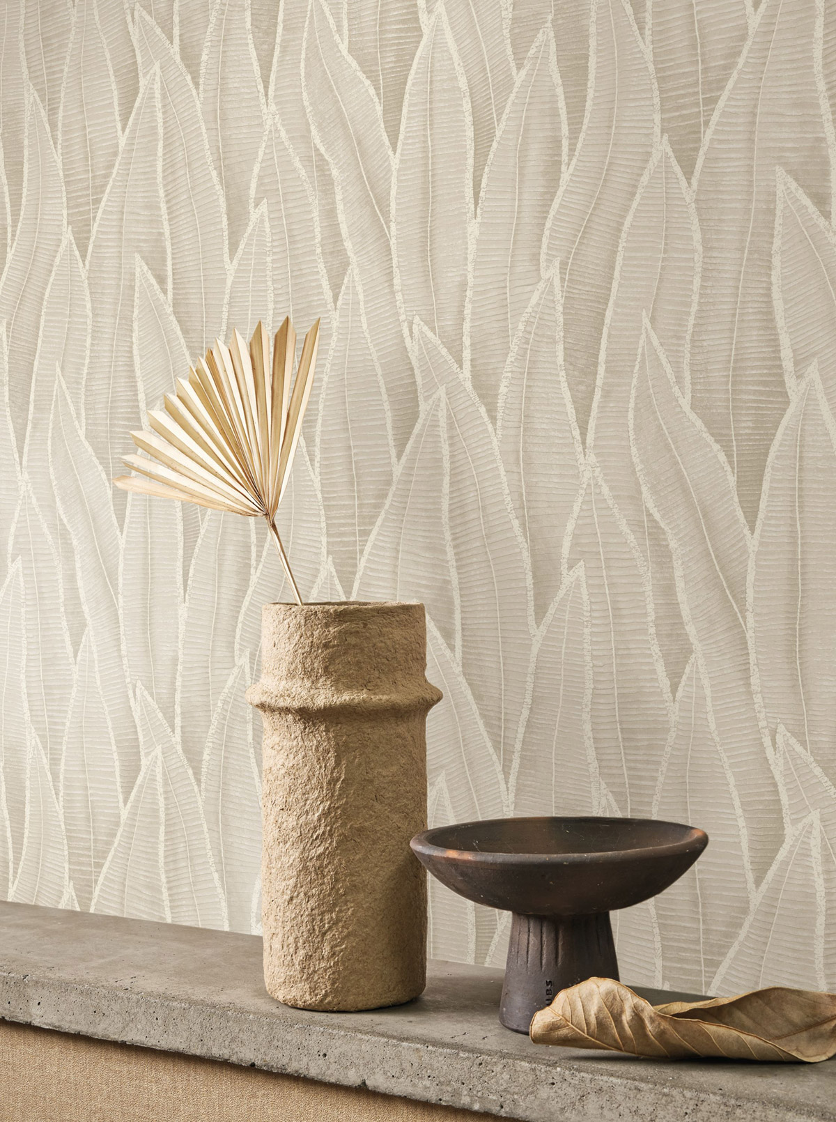 Papier peint Nature Feuille Sansevieria beige ficelle - Rio de Casadéco | Réf. RIOC201831873