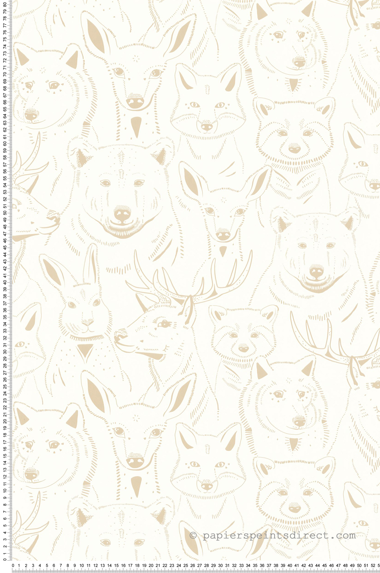 Papier peint Têtes Animaux ocre - Autour du Monde de Casélio | Réf. ADM103521012