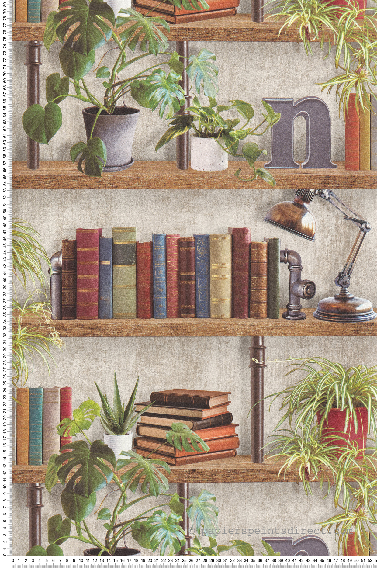 Papier Peint Étagère Industrielle marron - Illusion d'Ugépa | Réf. UGP-M89608