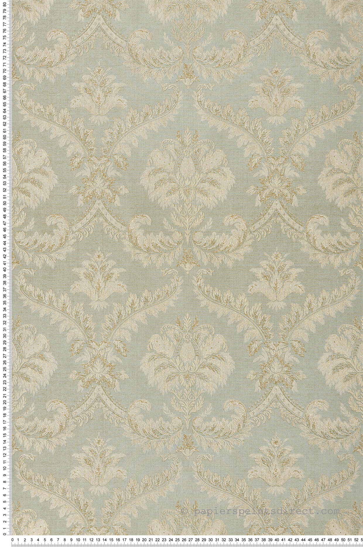 Papier peint Médaillon Baroque bleu et doré - San Marco de Montecolino | Réf. MC-23605