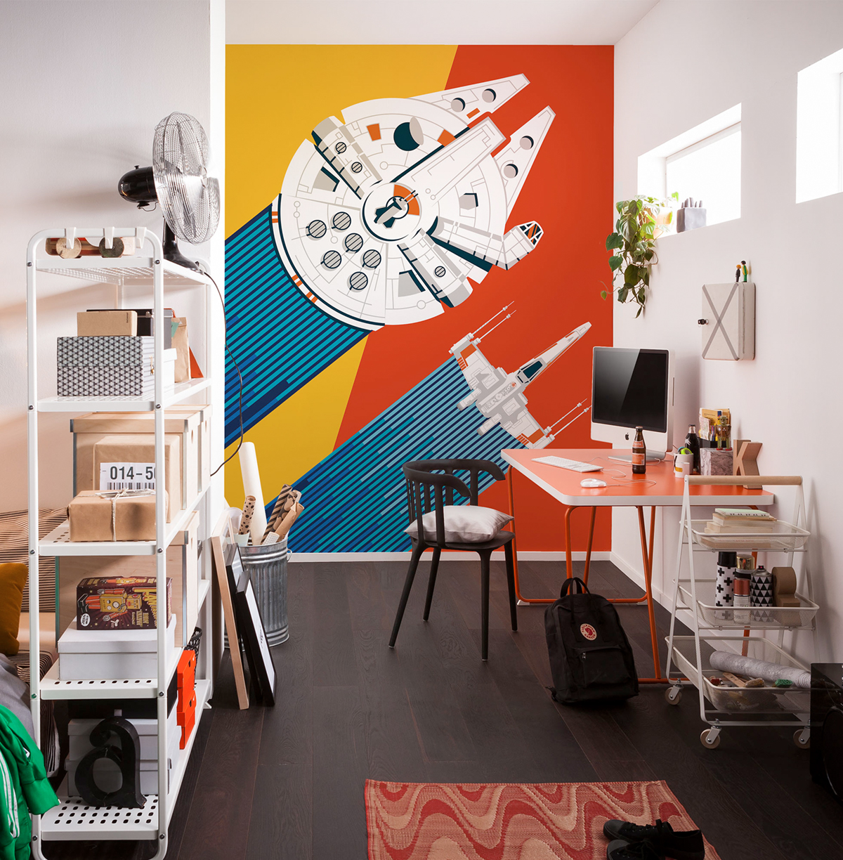 Papier peint panoramique Faucon Millenium Star Wars Wingman Back to 70's - Papier peint Komar Into Wonderland