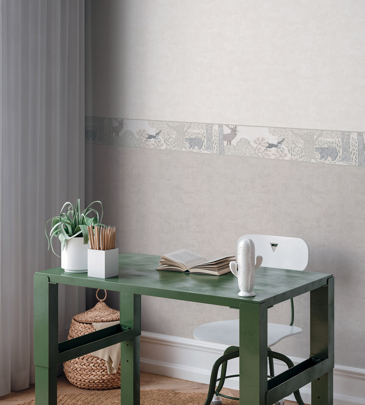 Frise enfant Nature Sauvage grège - Lilly & Luis d'A.S. Création | Réf. AS-771752