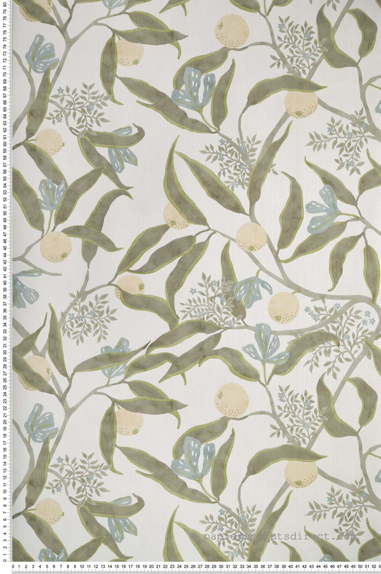 Papier peint Fruit Eurydice vert beige - Danae de Casélio | Réf. DAE103617020