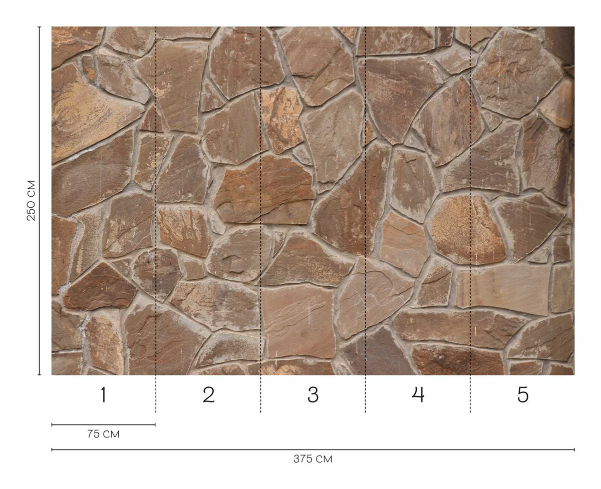 Papier peint panoramique Mur Dalle Pierre brun - Wall Love d'A.S. Création REGLE | Réf. DD129585