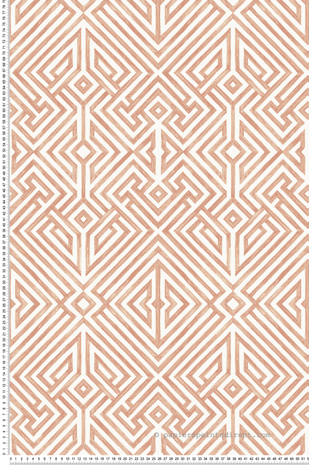 Papier peint Treillis Géométrique Lyon rose corail - Delicatesse de Lutèce | Réf. LTC-FD26848