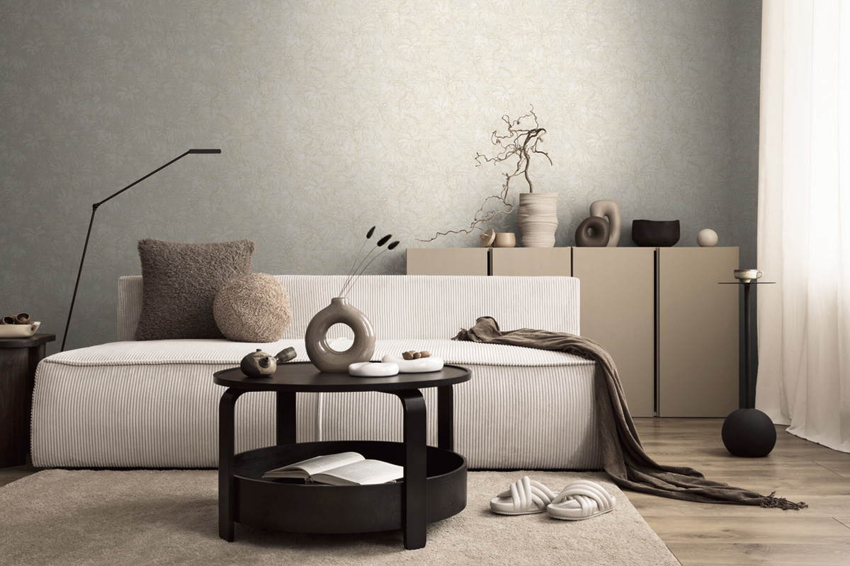 Papier peint Jungle Feuillage beige irisé - History of Art 2 d'AS Création | Réf. AS-790471