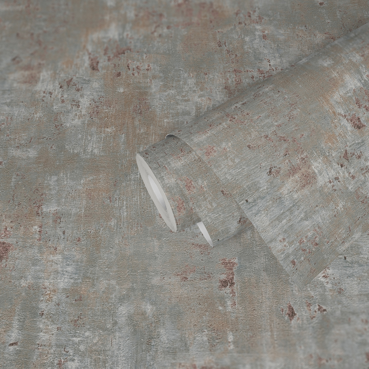 Papier peint Imitation Béton Industriel gris taupe cuivré - Stories of Life d'A.S. Création AMB4 | Réf. AS-396702