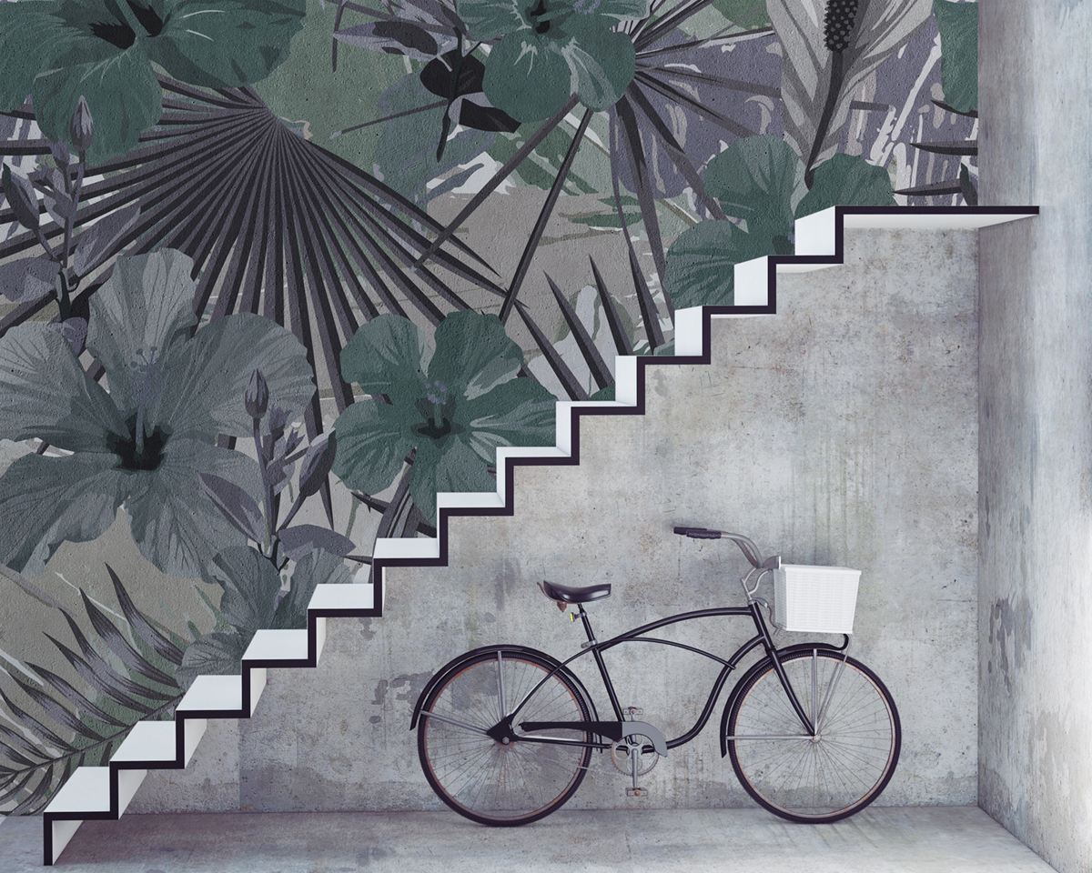 Papier peint panoramique Palme Hibiscus 3 - Référence DD111071 - Intissé 200g/m2 - Standard 400 x 270