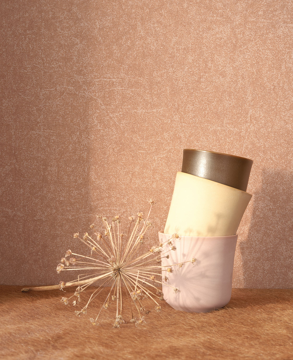 Papier peint Effet de Matière Suédine orange - Leathers de Casadéco | Réf. LEAT87153116