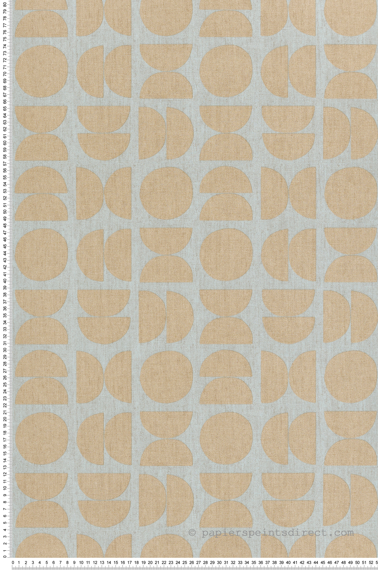 Papier peint Rond Géométrie bleu beige doré - Seven de Montecolino | Réf. MC-30156