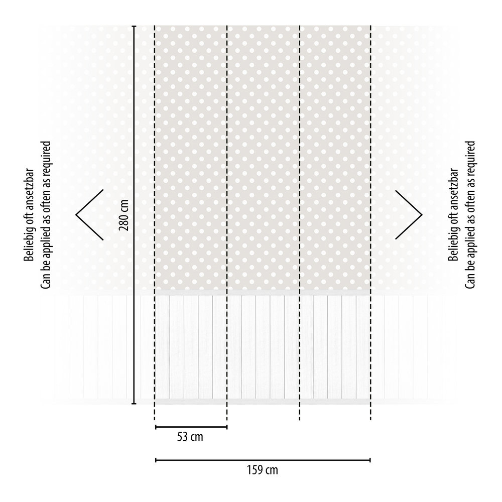 Papier peint panoramique Pois Soubassement gris - Wallpanel d'A.S. Création AMBR | Réf. AS-398062