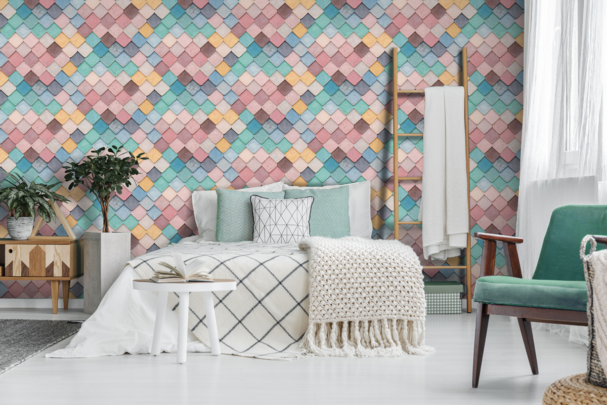 Papier Peint Tuile Urbain multicouleurs - Artifice d'Ugépa | Réf. UGP-M76010