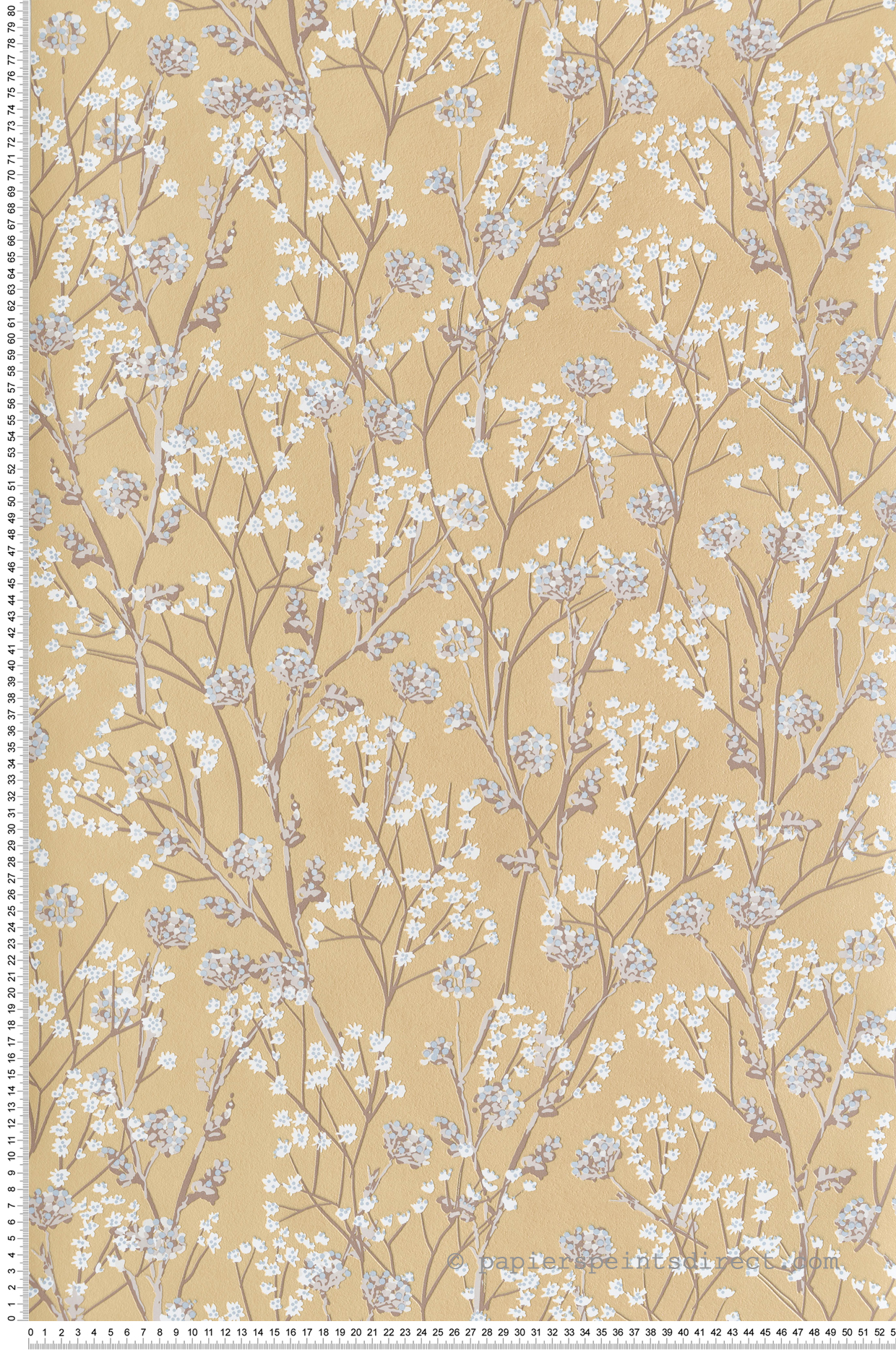 Papier Peint Fleurs Tiges Sauvages jaune - Flora d'Ugépa | Réf. UGP-M88002