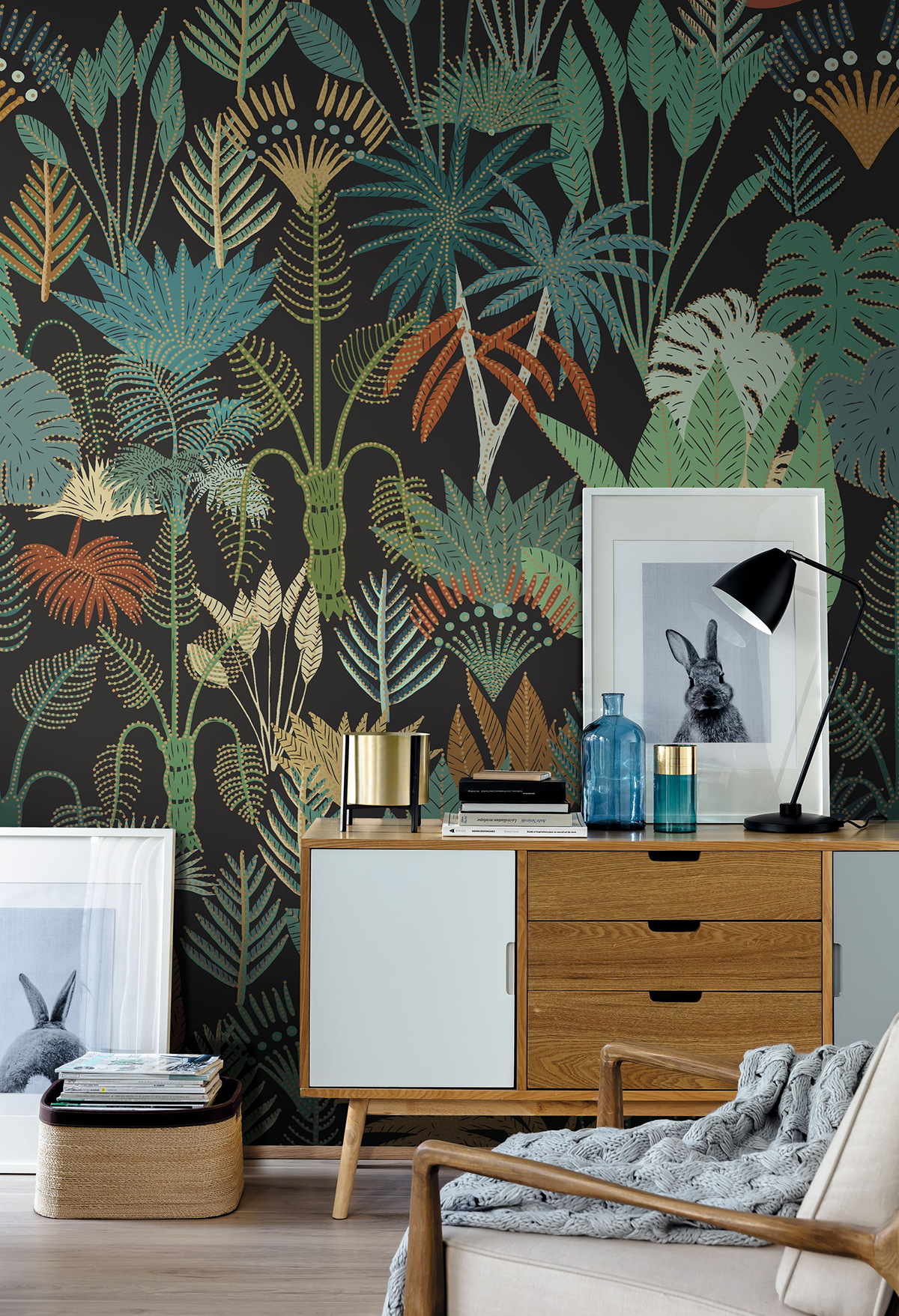 Papier peint panoramique Feuillage Manille noir - Beauty Full Image 2 de Casadéco | Réf. BFM102467890