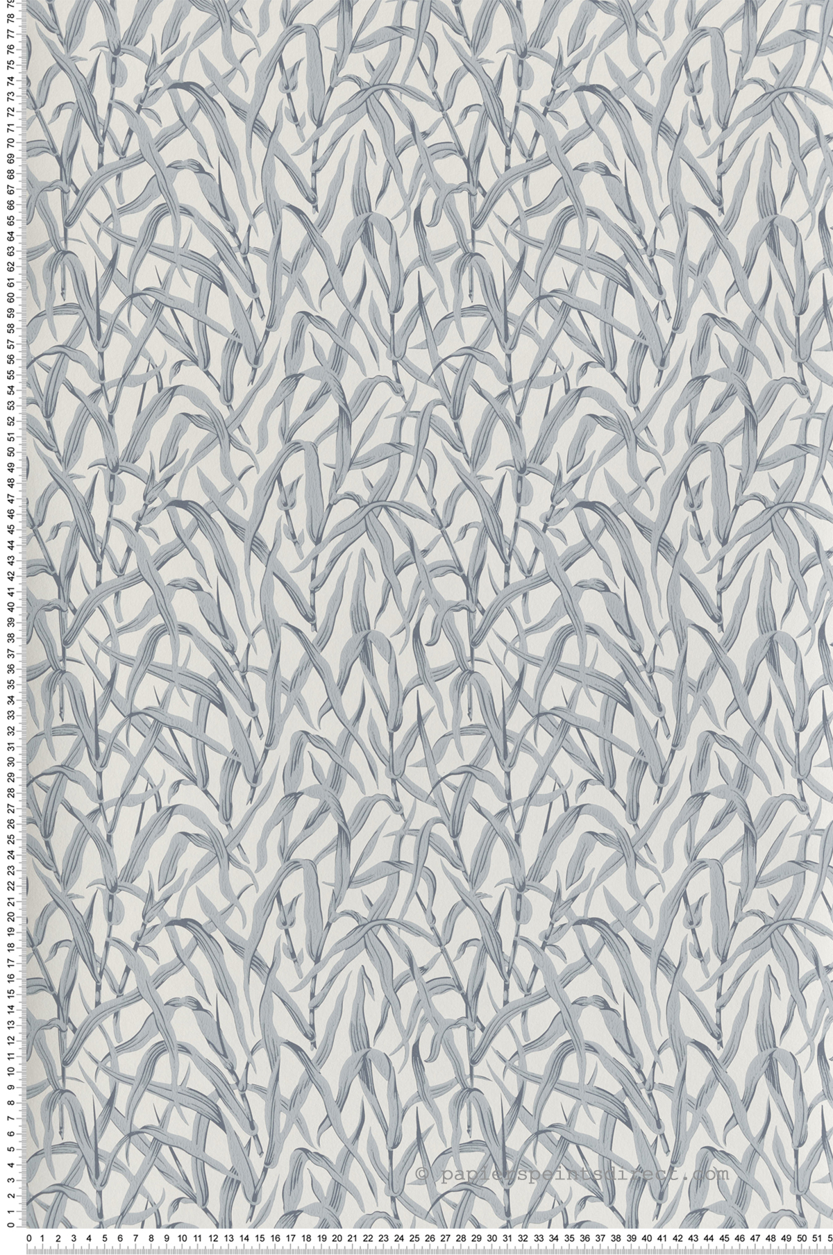 Papier peint Feuilles Ornamental Grasses bleu - V&A Decorative Papers III d'Initiales | Réf. INI-2513-185-04