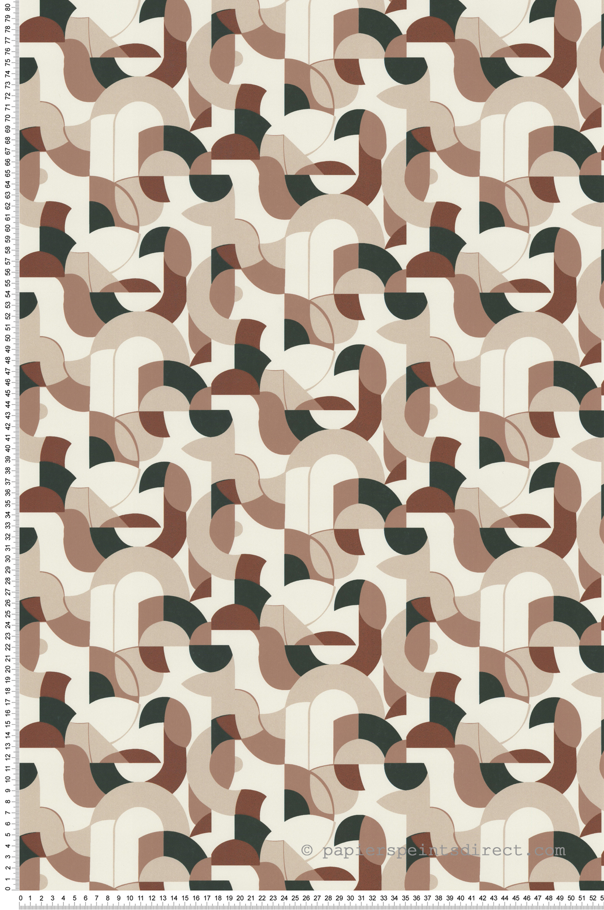 Papier peint Géométrique Vintage beige marron - Guy Laroche de Lutèce | Réf. LTC-51246406