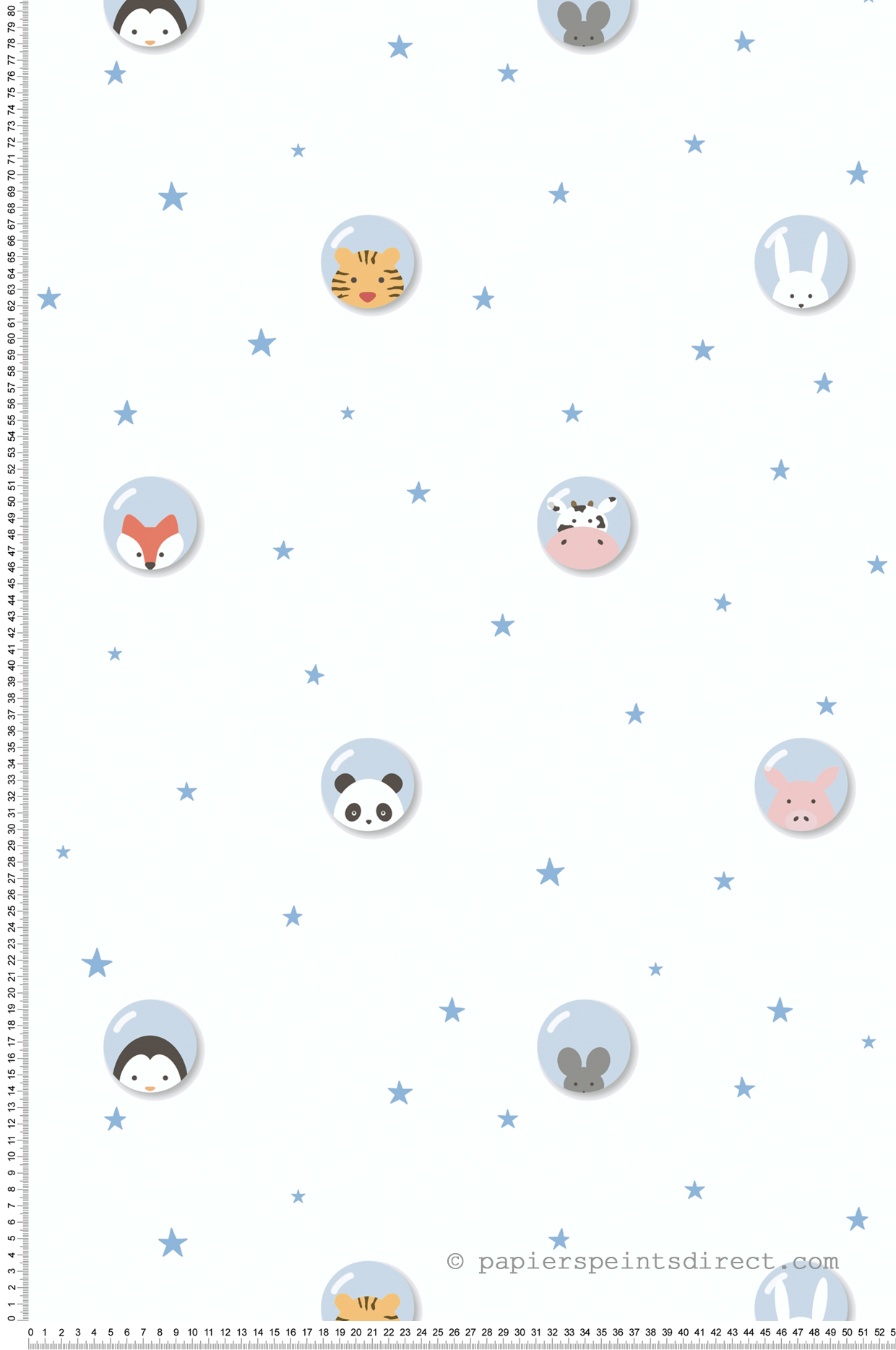 Papier peint enfant Bulles d'Animaux bleu - Little Love d'A.S. Création | Réf. SP15691