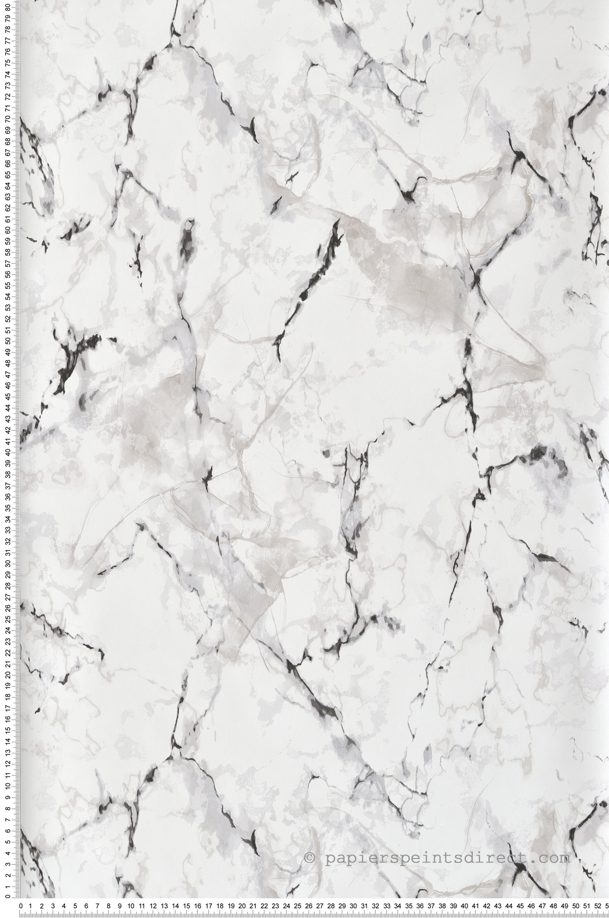 Papier peint Marbre Imitation Moderne noir blanc argenté - Sauvage 2 de Lutèce | Réf. LTC-G67758