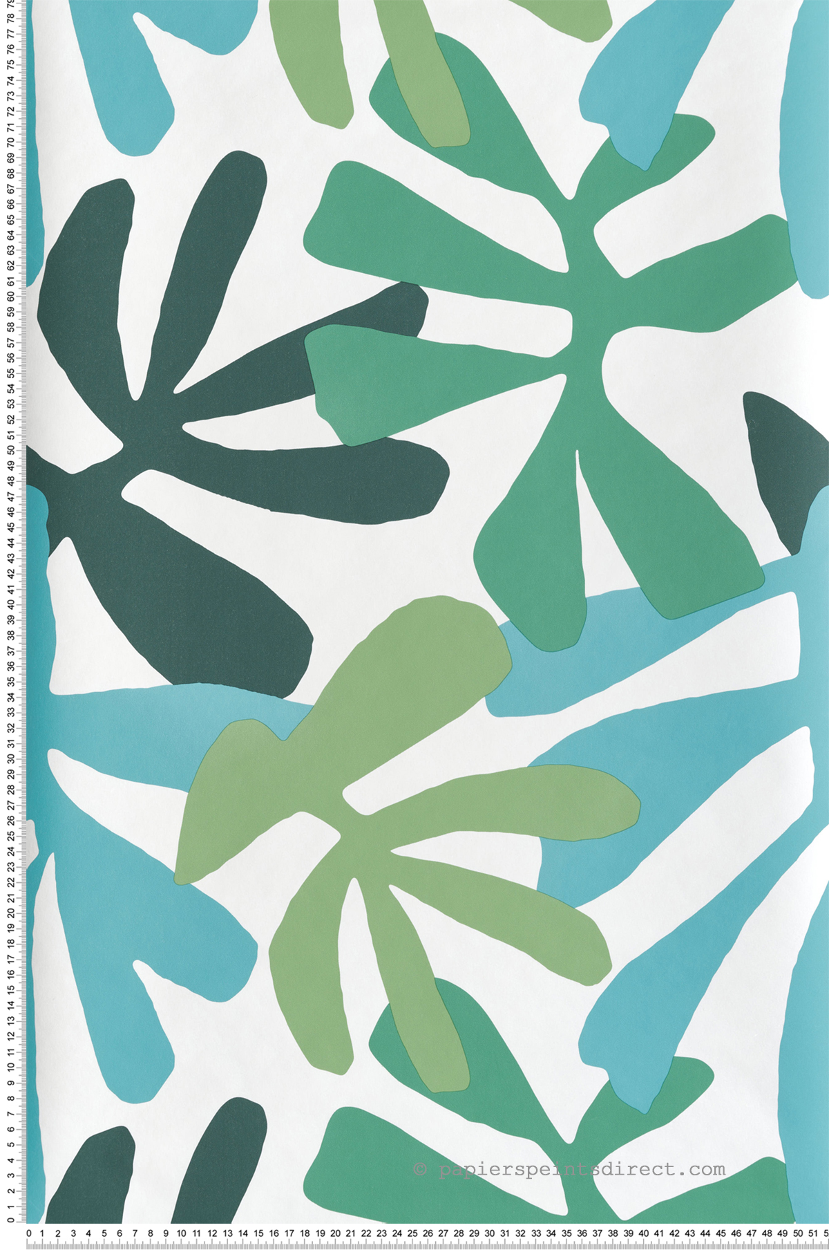 Papier peint adhésif Feuille Coraux turquoise vert - Les Adhésifs de Lutèce | Réf. LTC-PSW1241RL