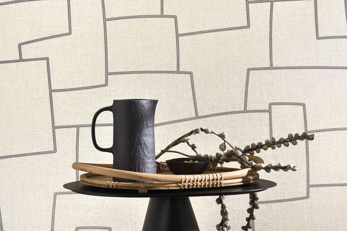 Papier peint Géométrie Lin Inca écru - Matera de Casadéco AMB3| Réf. MATA201121221