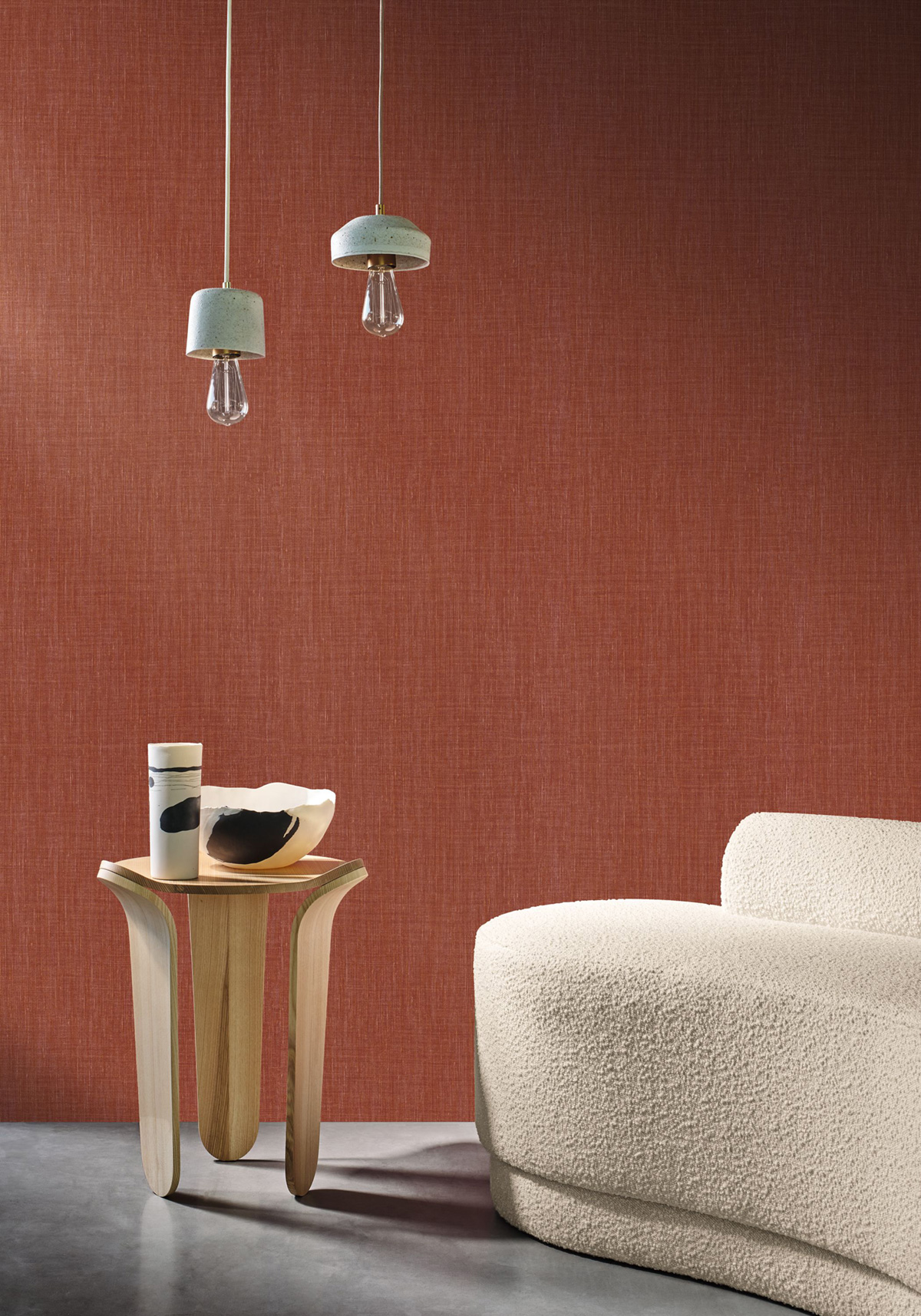 Papier peint Lin Shinok terracotta - Le Lin 3 de Casamance AMB2 | Réf. CAS-F73818548