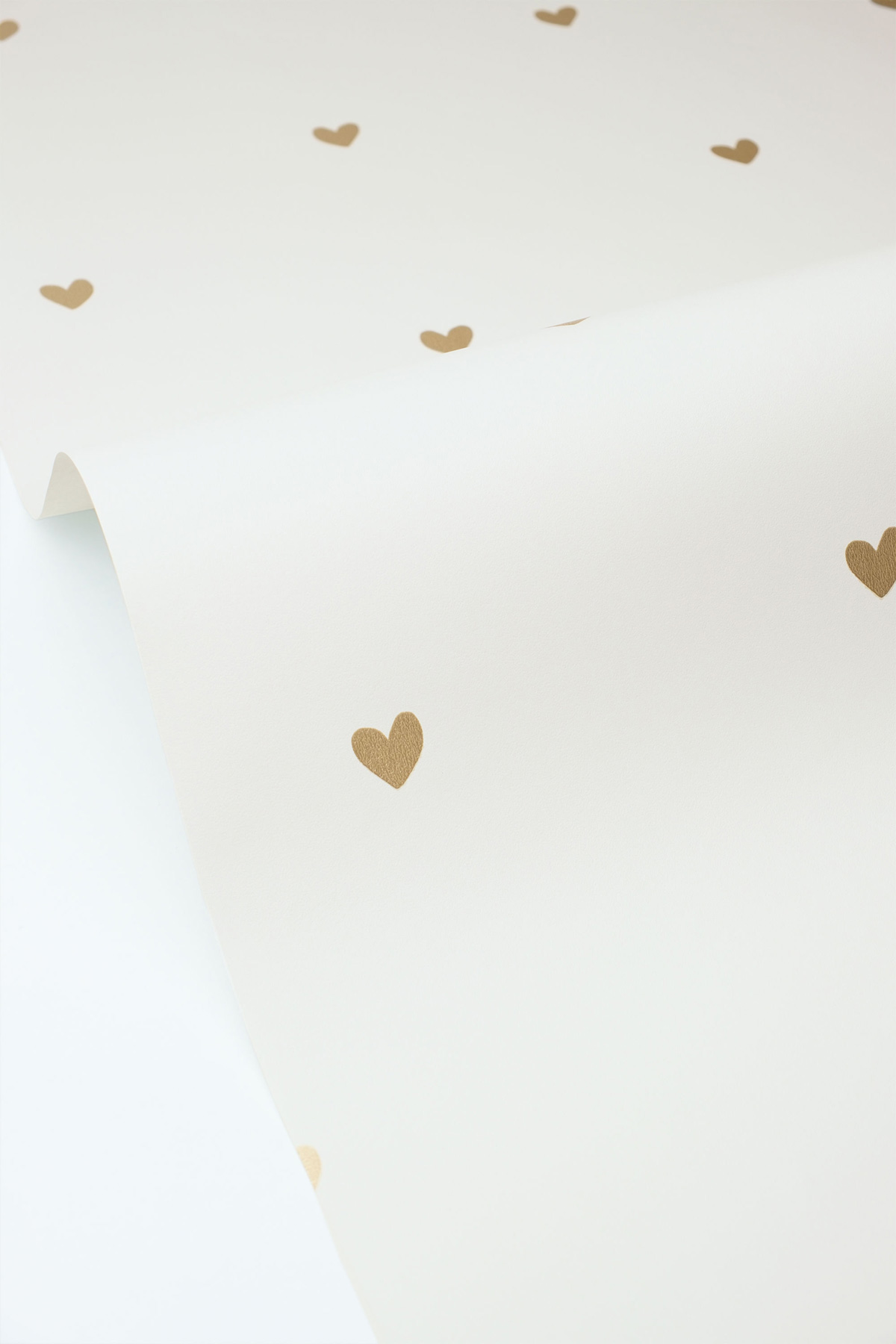 Papier peint Scandinave Sweet Hearts doré - Happy Kids Club de Casélio VAGUE | Réf. HKC107600271