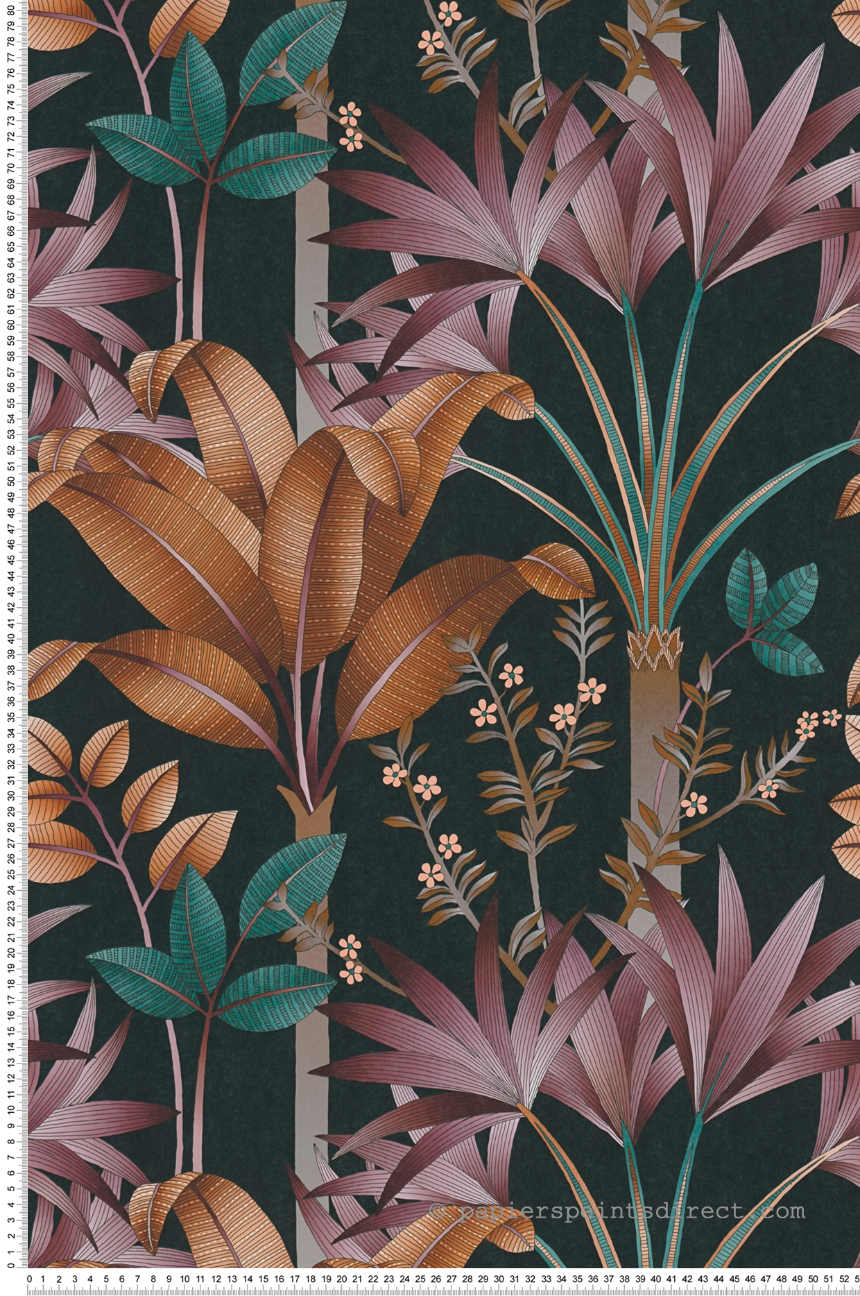 Papier peint Jungle Tropicale marron violet - Arcade d'Architects Paper | Réf. 39172-1