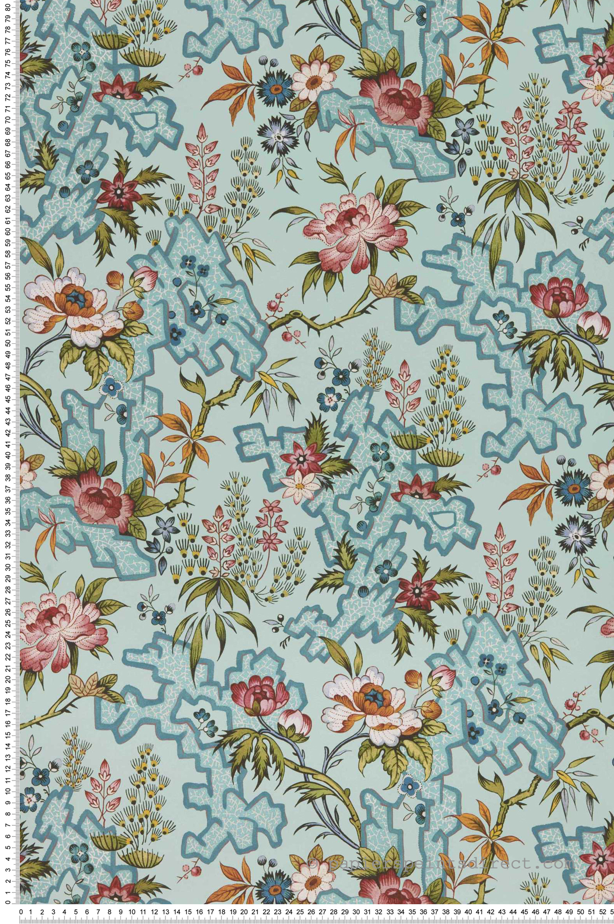 Papier peint Aquarelle Kilburn's Maze bleu céleste - V&A Decorative Papers II d'Initiales | Réf. INI-2412-180-05