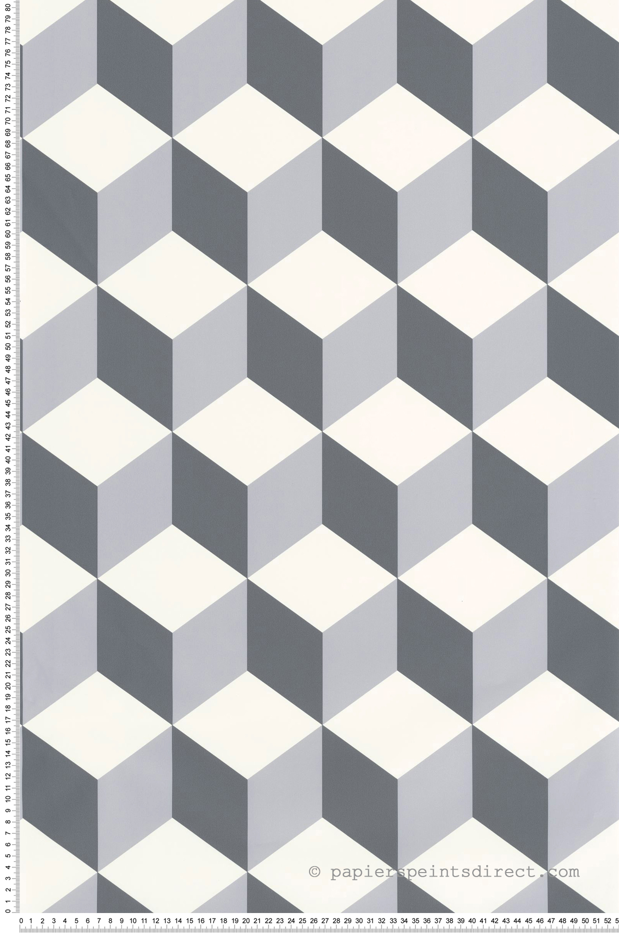 Papier peint Cube 3D Be Happy gris - Young & Free de Casélio | Réf. YNF103329010