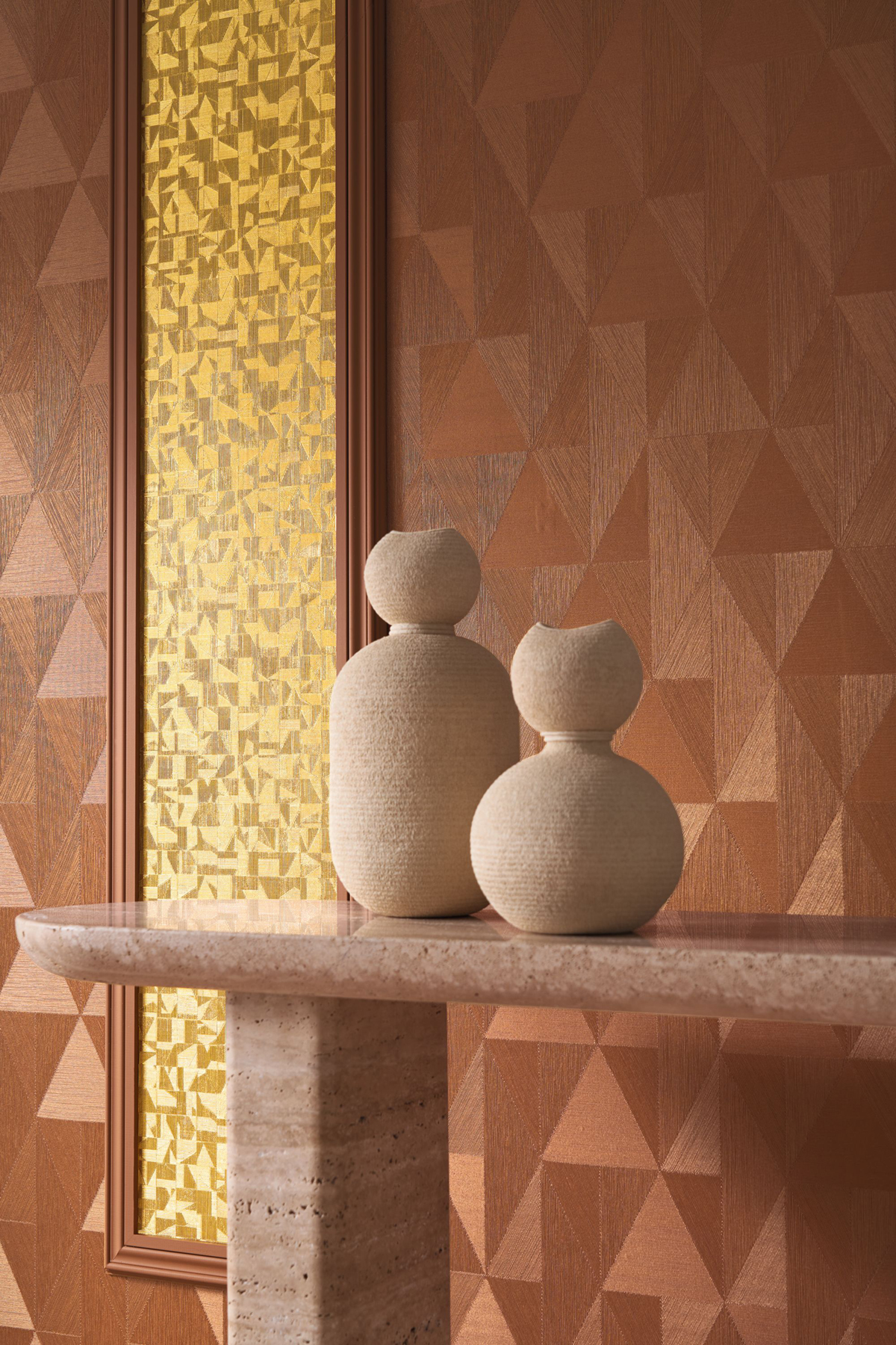Papier peint Graphique métallisé Veladero doré - Métal de Casamance AMB3 | Réf. CAS-75740202