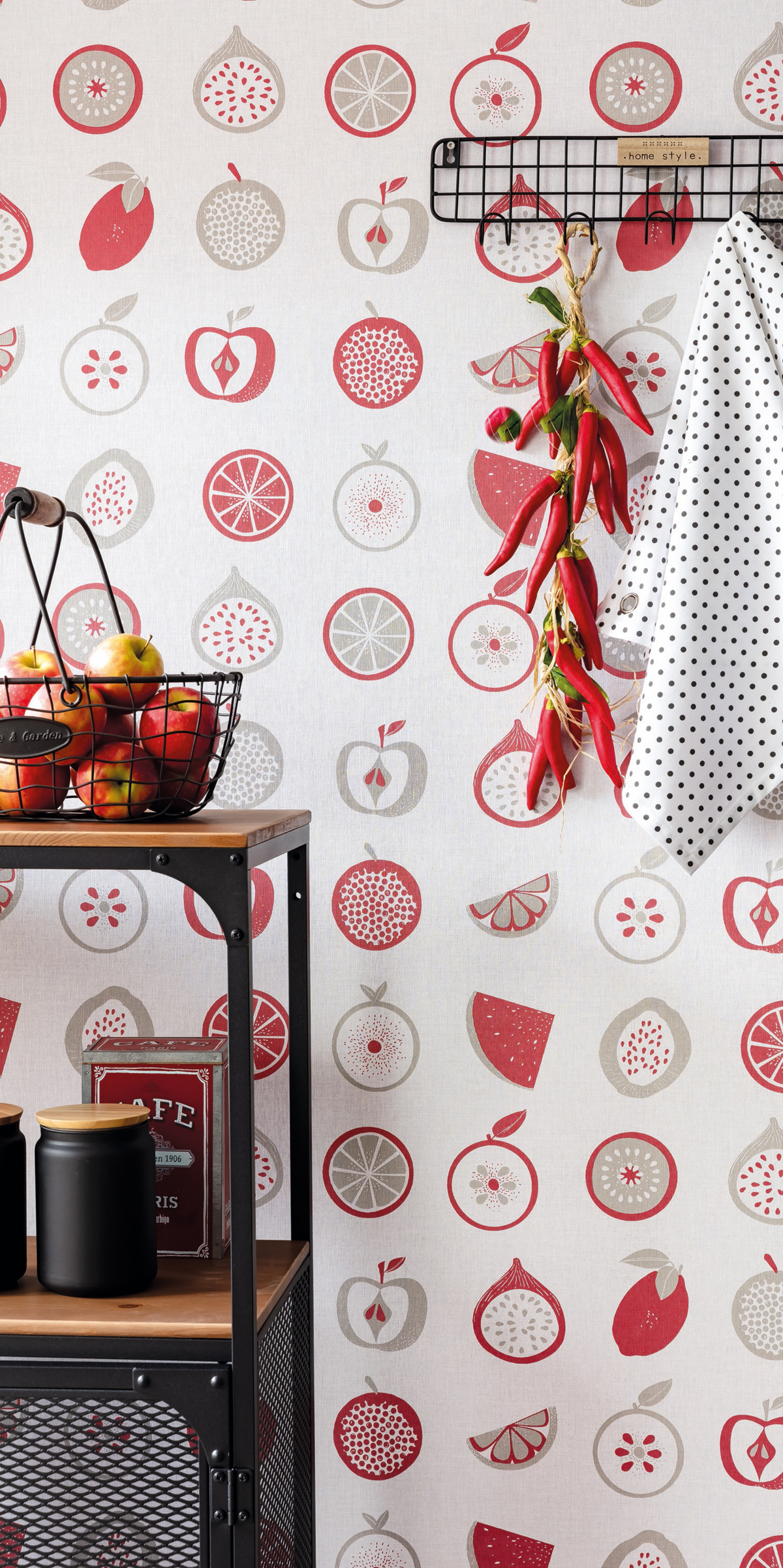 Papier peint cuisine Fruits Smoothie rouge - Au Bistrot d'Alice de Casélio | Réf. BIS100648010