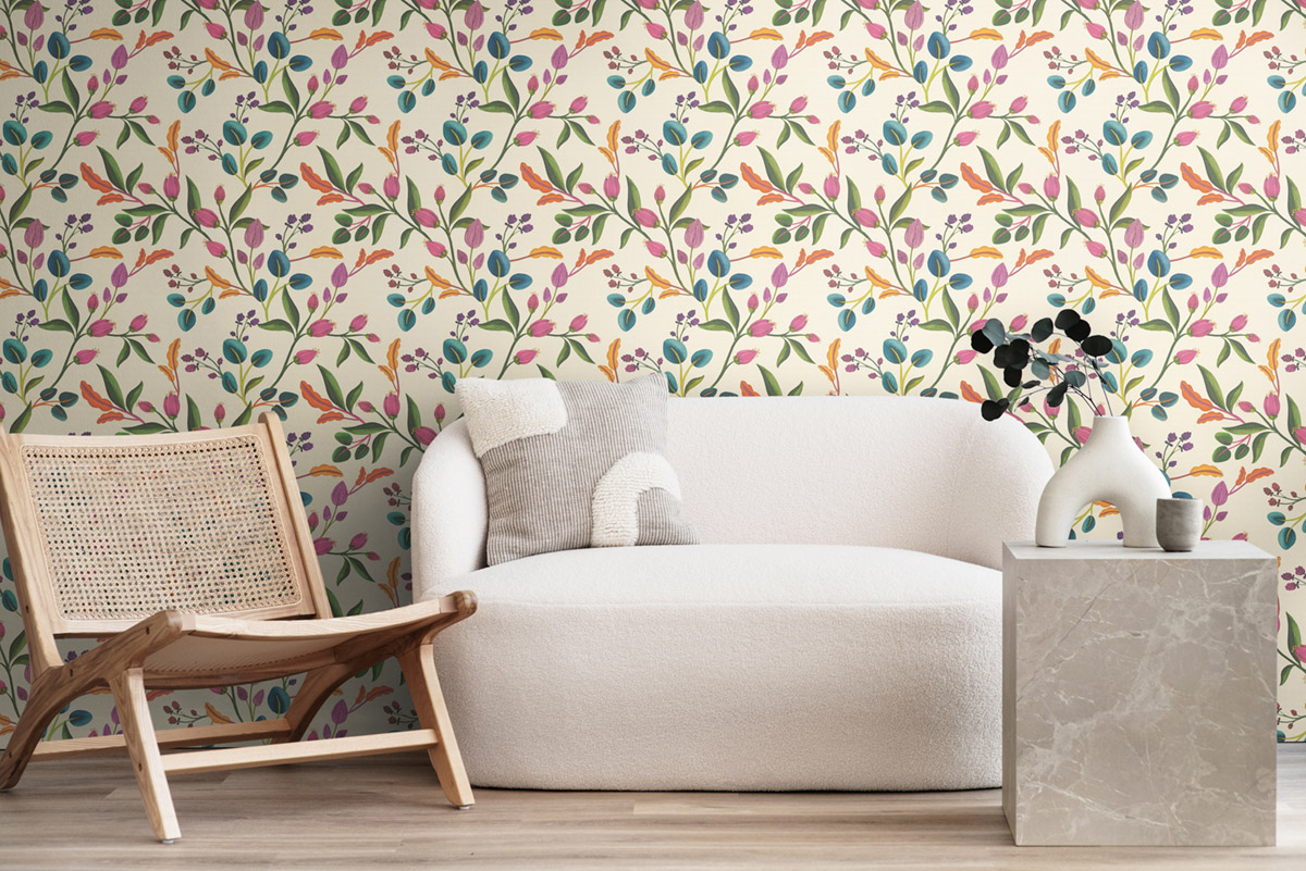 Papier peint Végétaux Originaux multicolore - Anna D'Andrea d'A.S. Création | Réf. AS-782111