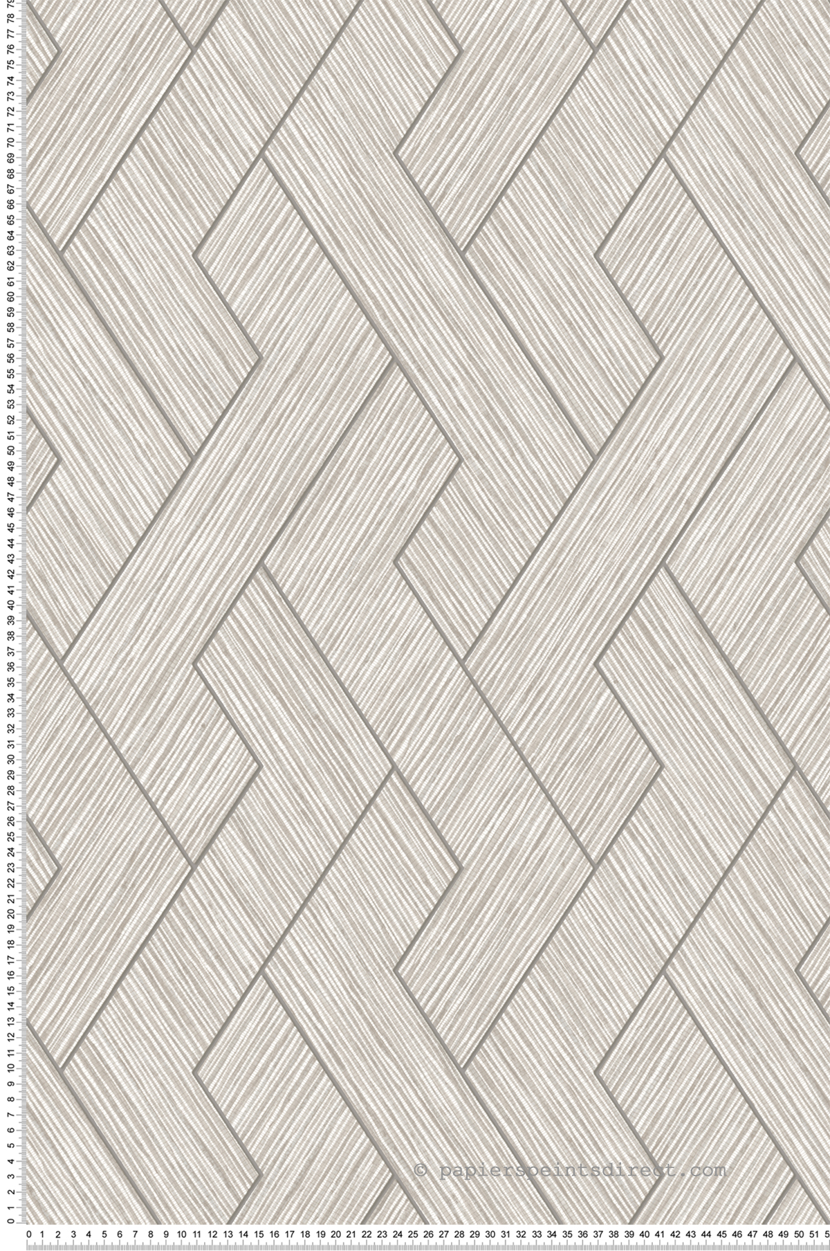 Papier peint Graphique Paille Ember grège argenté - Harry de Lutèce | Réf. LTC-DL26728