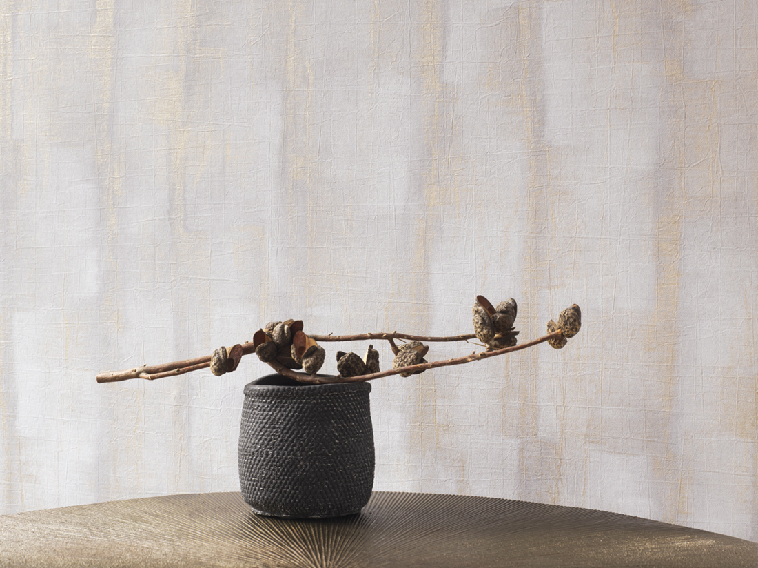 Papier peint Biwa gris - Natsu de Casadéco AMB | Réf. NATS82179214