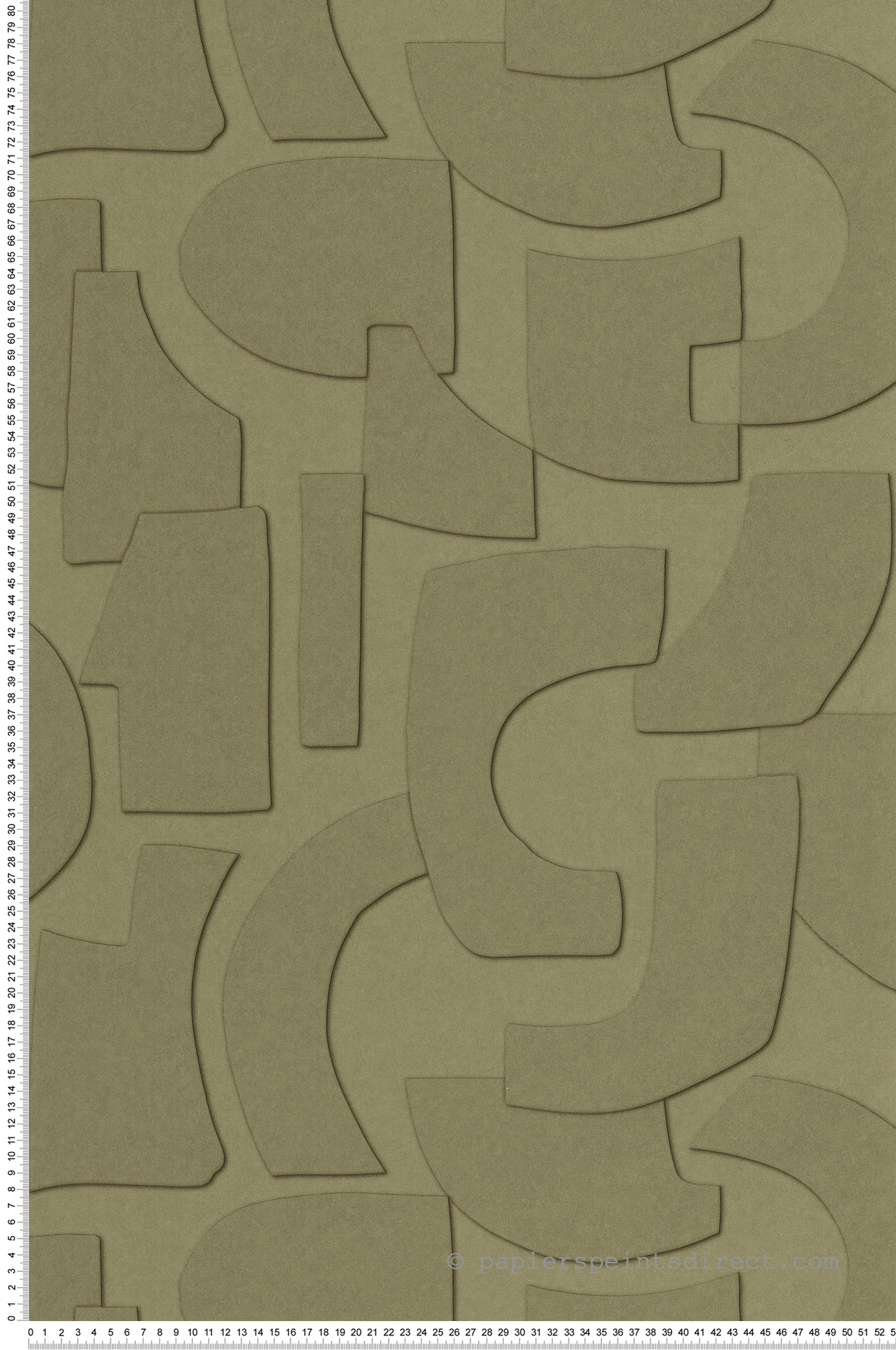 Papier peint Géométrie Effet Volume vert kaki - Origine de Casélio | Réf. OGN106057112