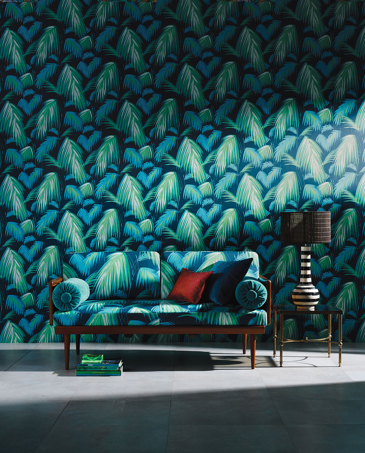 Papier peint Feuillage Tropicana bleu et vert - The Wallpaper Collection de Matthew Williamson | Réf. OSB-W6801-01