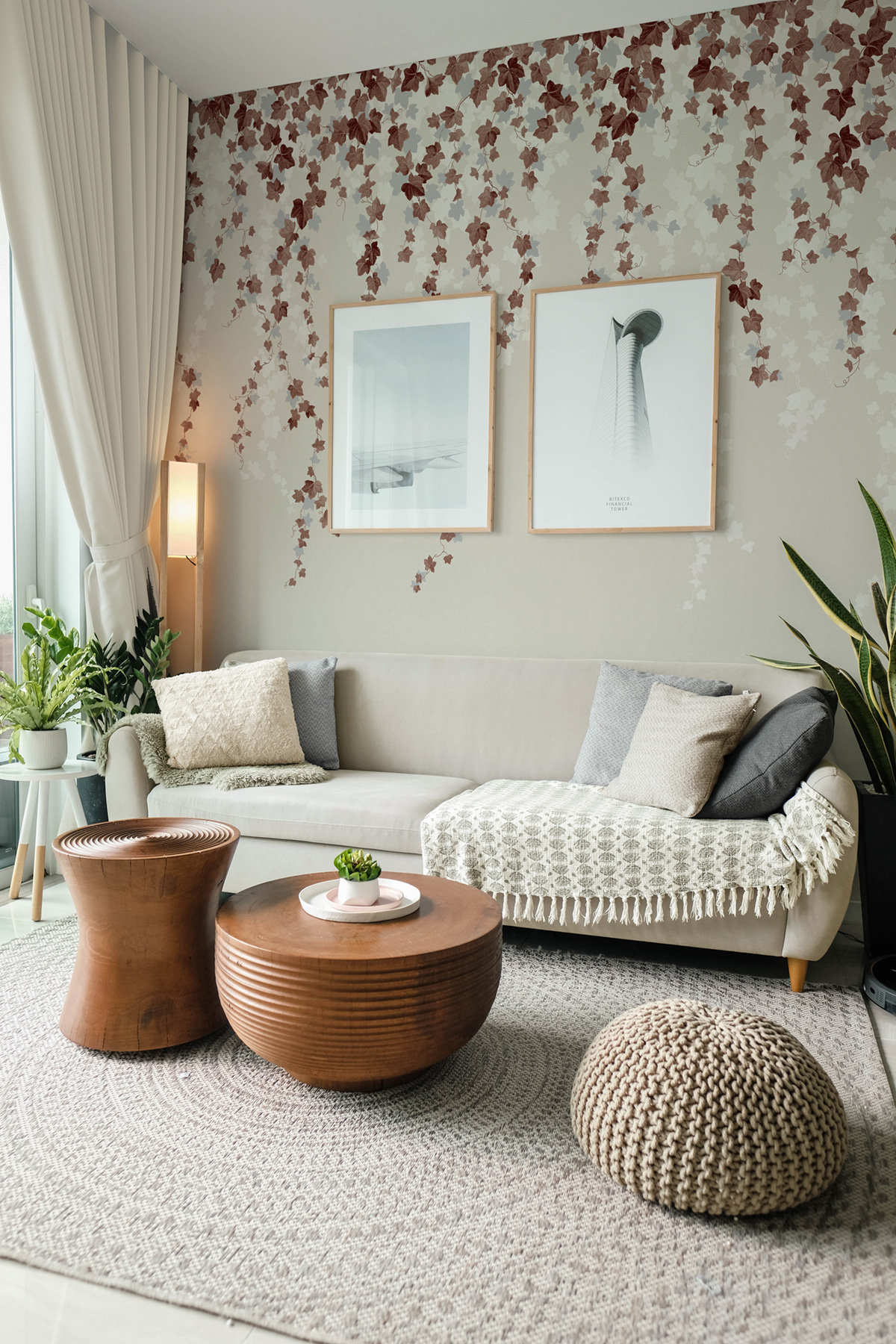 Papier peint panoramique Feuillage Trailing Ivy brun - Beaux Arts de Lutèce AMB1| Réf. LTC-MN50941