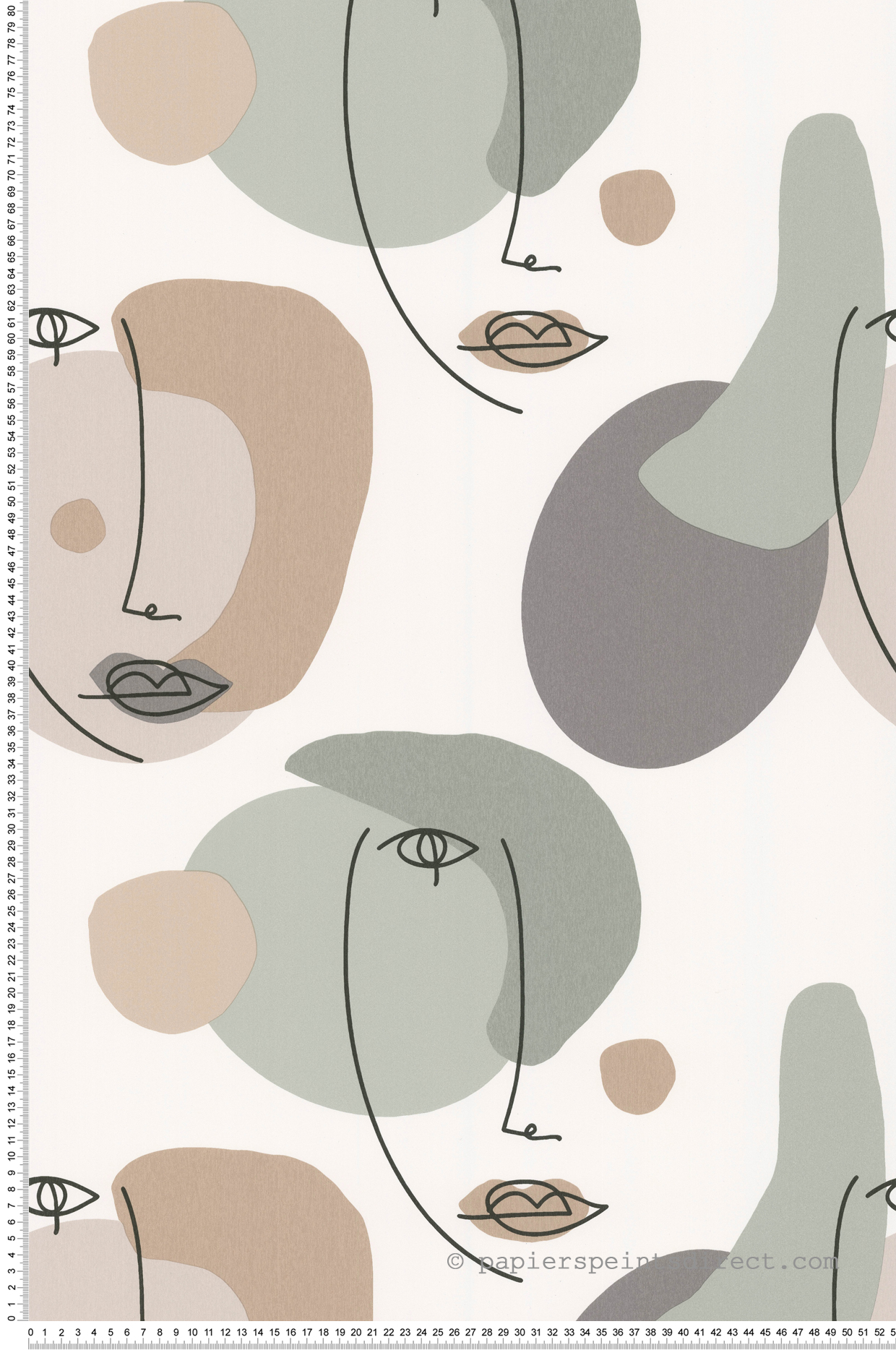 Papier peint Visage Moderne vert - Arty de Lutèce | Réf. LTC-51210407