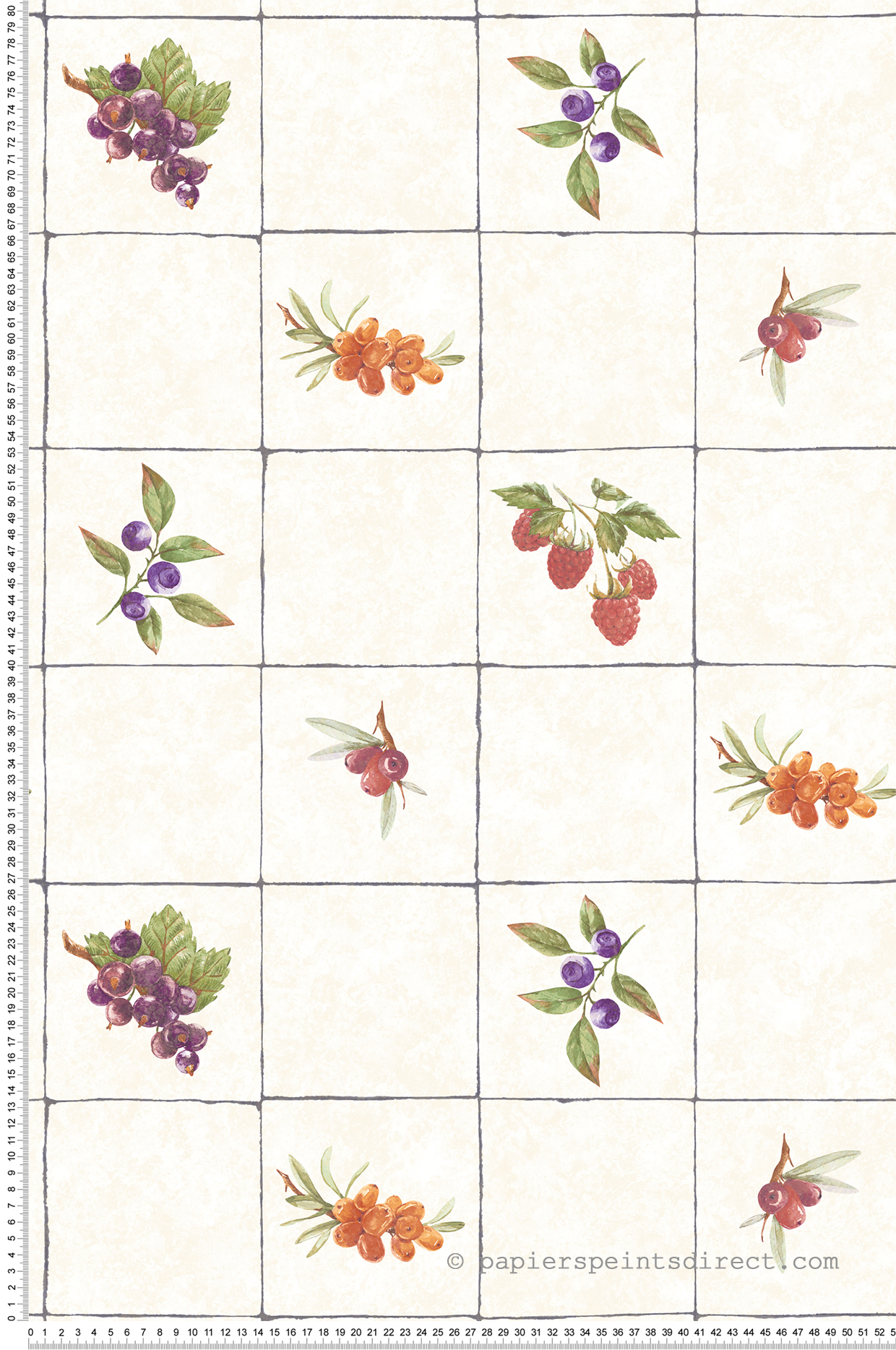 Papier peint Faïence Fruits beige - Cuisine Fraicheur 6 de Lutèce | Réf. LTC-G45418