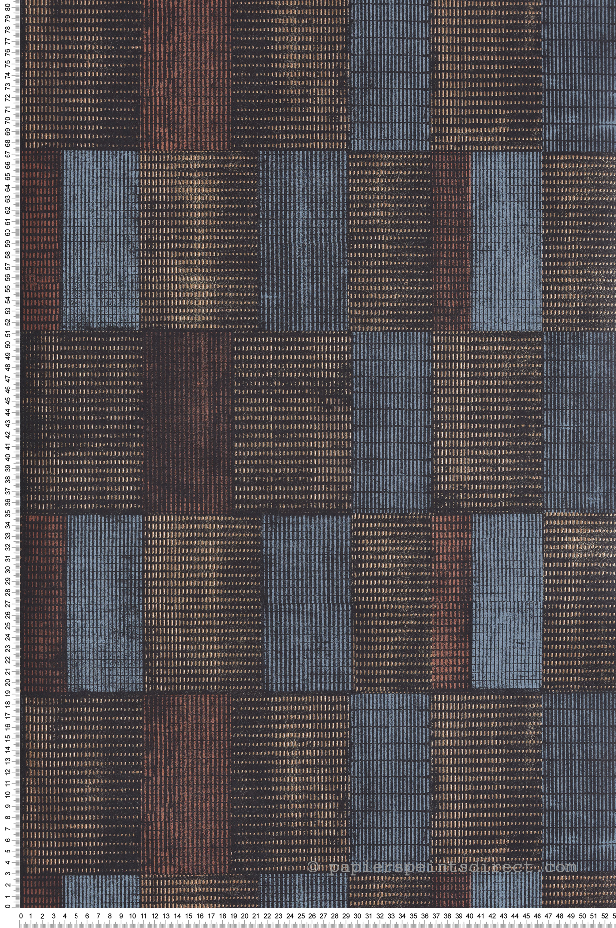 Papier peint Ethnique Géométrique Gyan bleu mordoré - Summer de Masureel | Réf. MAS-SUM304